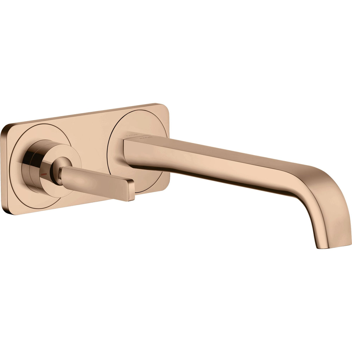 AXOR-Citterio-E-Single-lever-basin-mixer-for-concealed-installation-wall-mounted-with-pin-handle-spout-221-mm-and-plate-Polished-Red-Gold-36114300