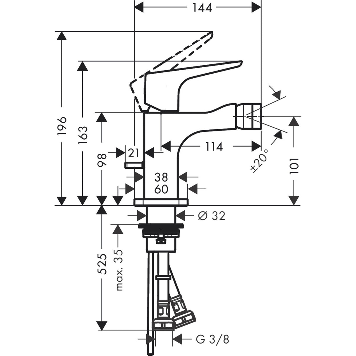 AXOR-Citterio-E-Single-lever-bidet-mixer-with-lever-handle-and-pop-up-waste-set-36121-technical-01