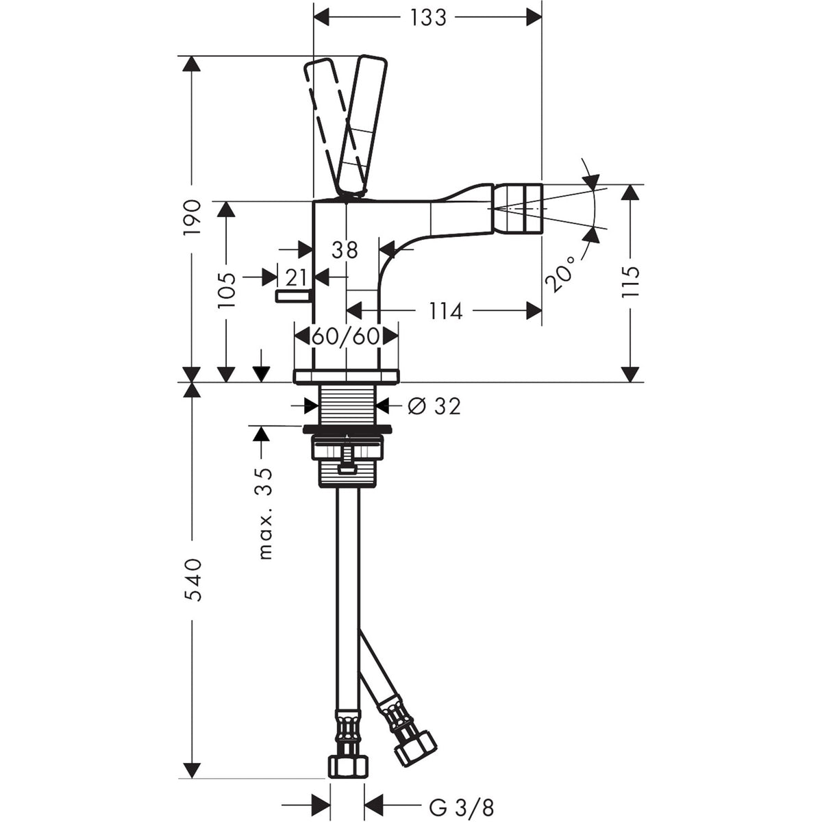 AXOR-Citterio-E-Single-lever-bidet-mixer-with-pin-handle-and-pop-up-waste-set-36120-technical-02