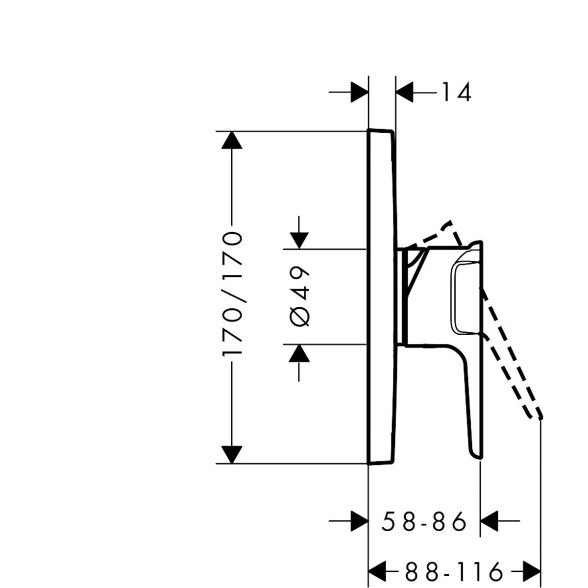 AXOR-Citterio-E-Single-lever-shower-mixer-for-concealed-installation-36655-technical-01