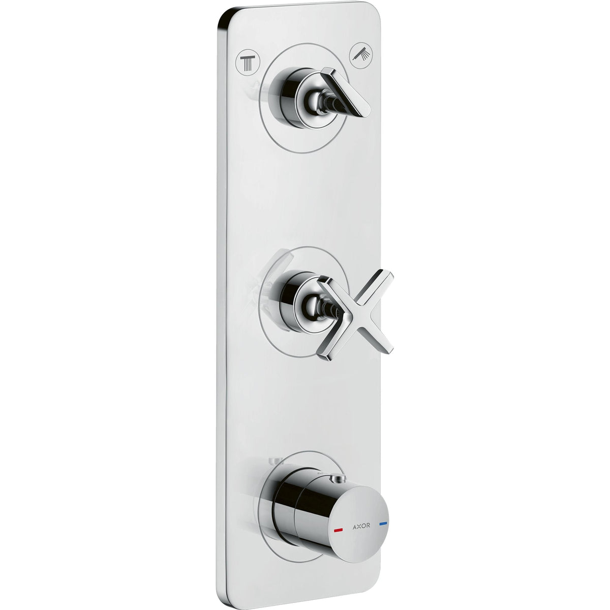 AXOR-Citterio-E-Thermostatic-module-380-120-for-concealed-installation-for-2-functions-with-plate-Chrome-36703000