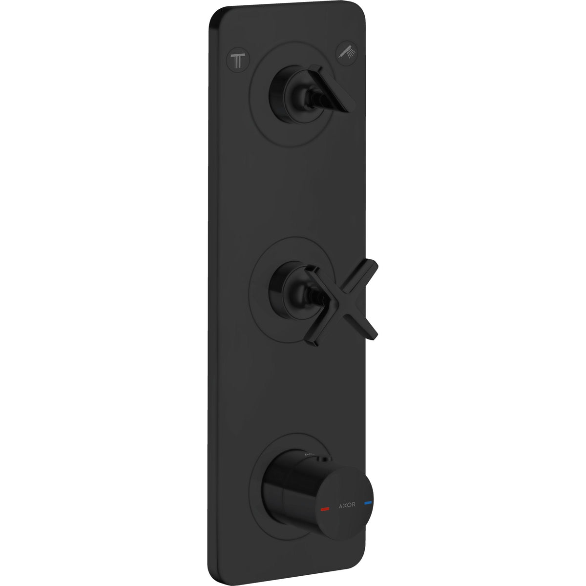 AXOR-Citterio-E-Thermostatic-module-380-120-for-concealed-installation-for-2-functions-with-plate-Matt-Black-36703670