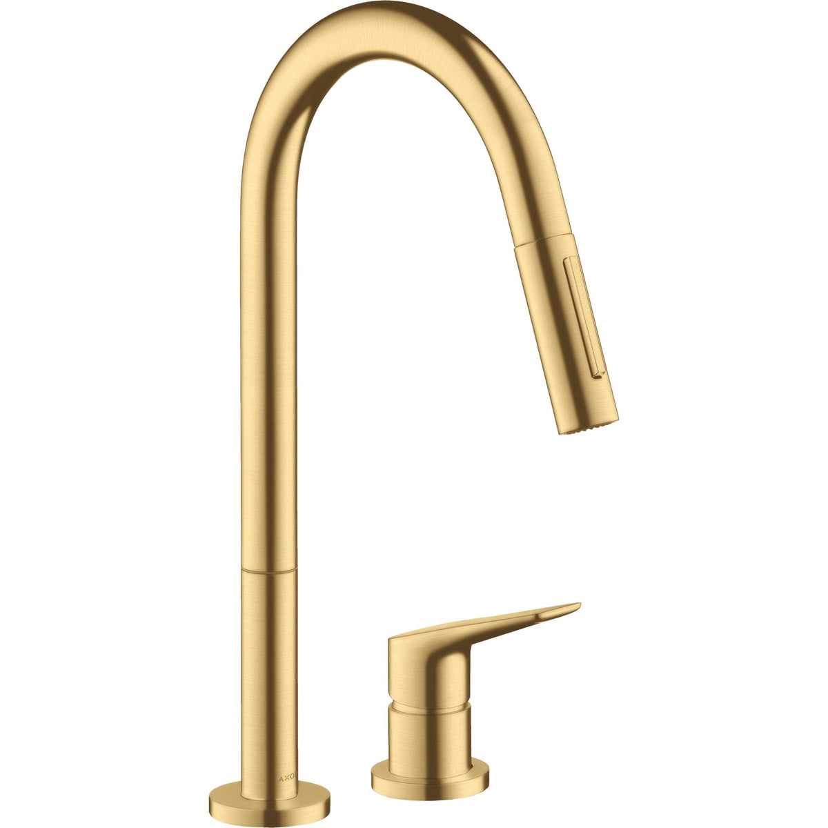 AXOR-Citterio-M-2-hole-single-lever-kitchen-mixer-220-with-pull-out-spray-Brushed-Gold-Optic-34822250