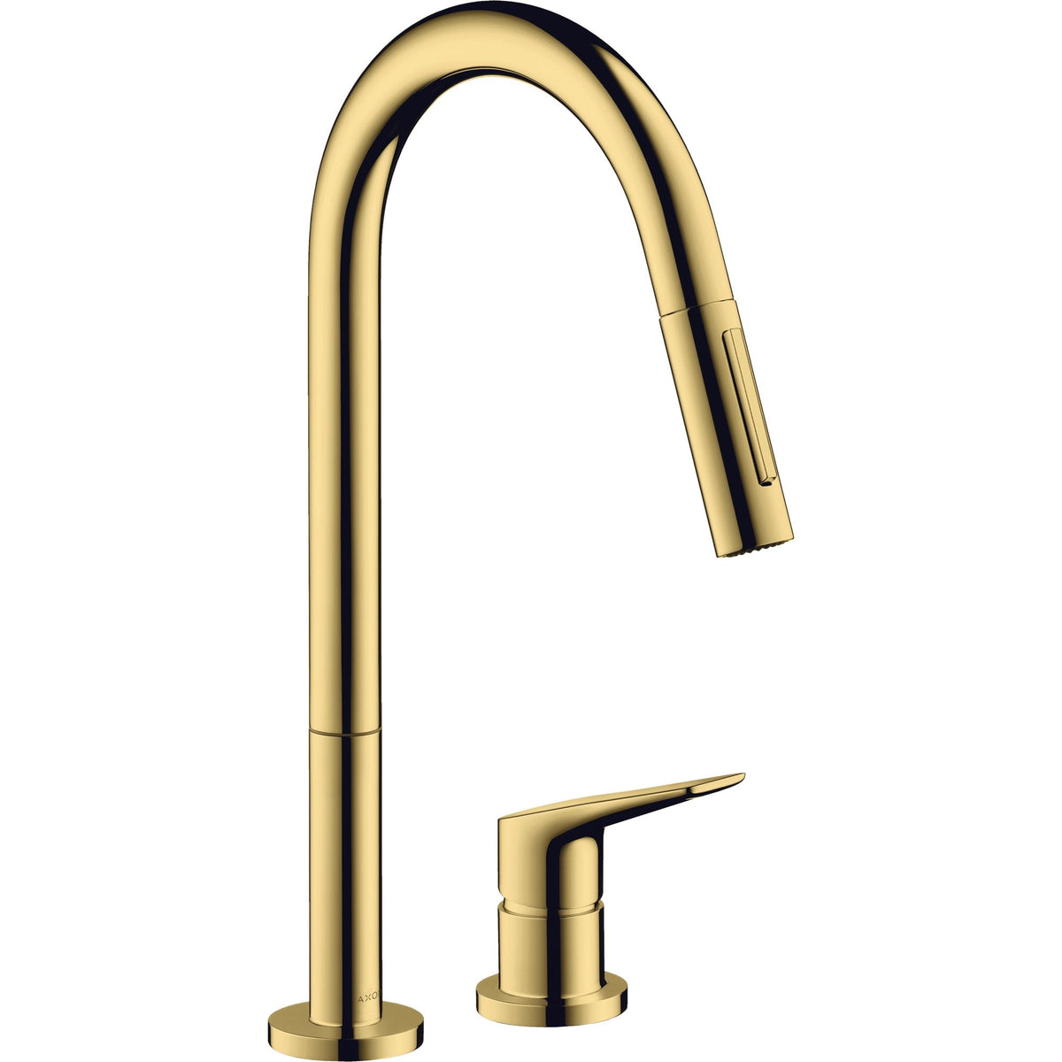 AXOR-Citterio-M-2-hole-single-lever-kitchen-mixer-220-with-pull-out-spray-EcoSmart-Polished-Gold-Optic-34824990