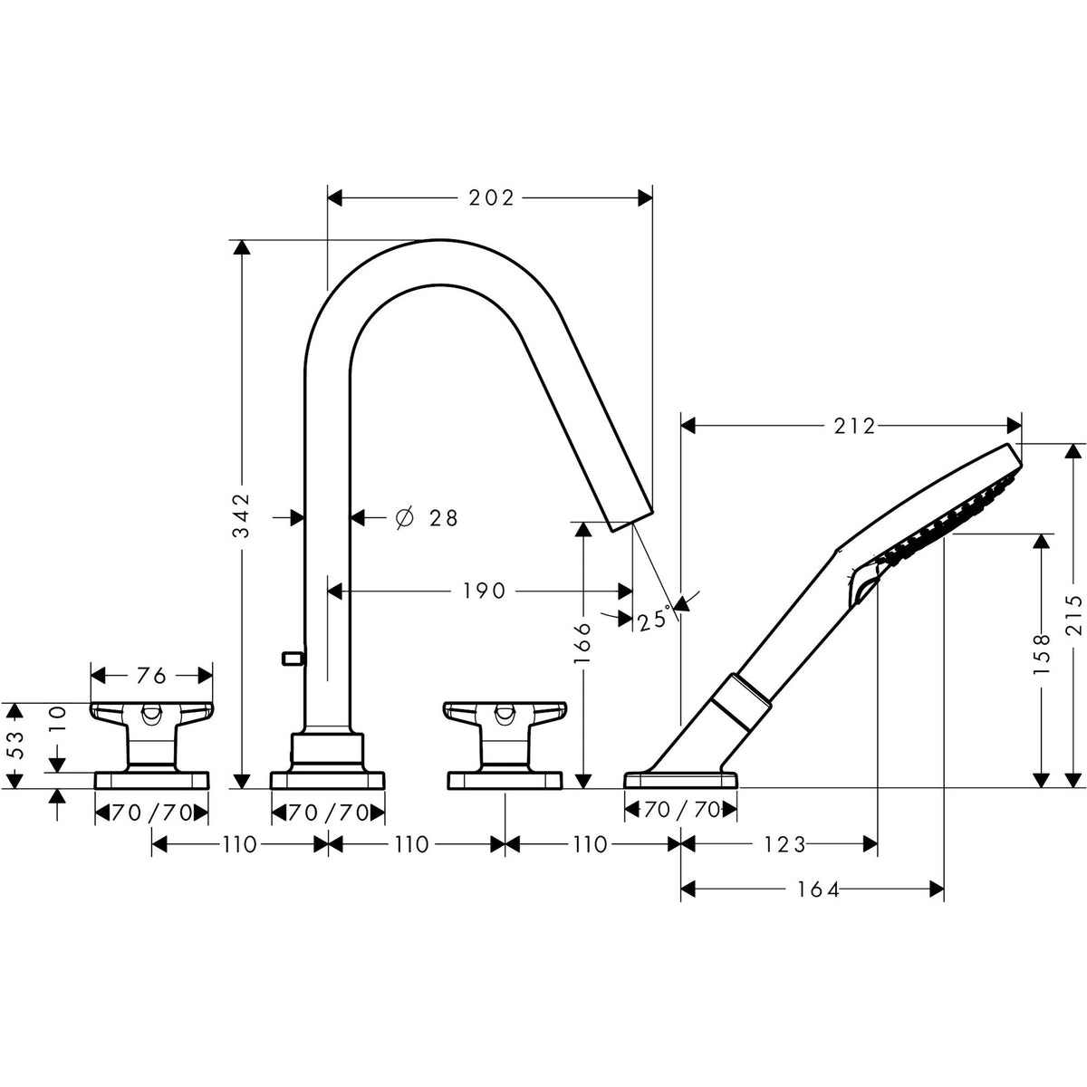 AXOR-Citterio-M-4-hole-tile-mounted-bath-mixer-with-star-handles-and-escutcheons-34456-technical-02
