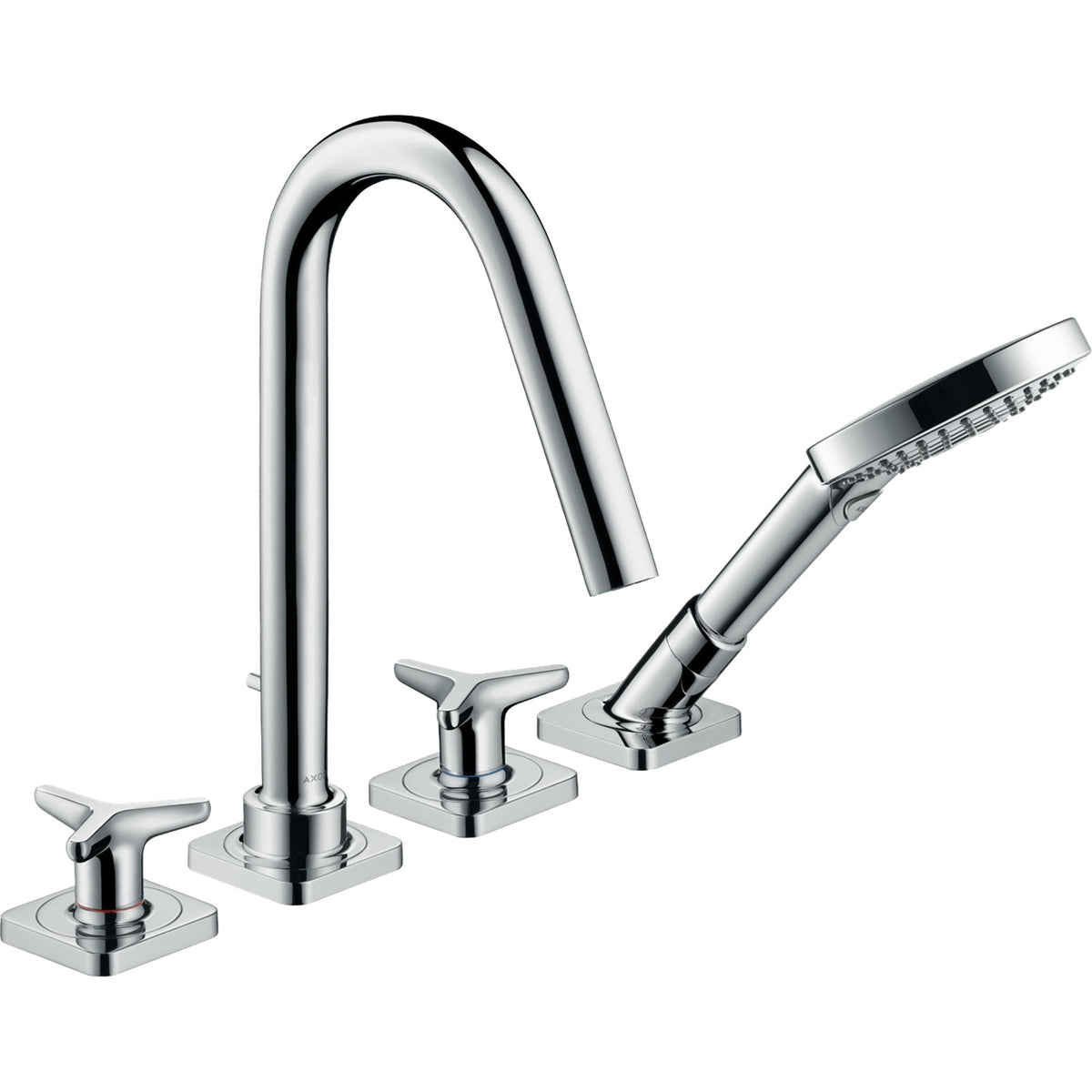 AXOR-Citterio-M-4-hole-tile-mounted-bath-mixer-with-star-handles-and-escutcheons-Brushed-Red-Gold-34456310