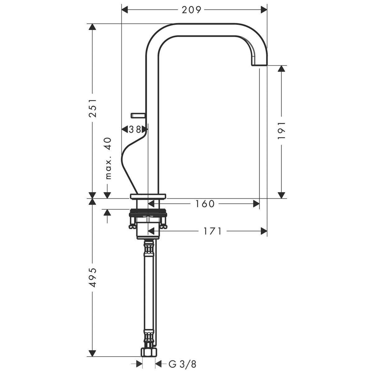 AXOR-Citterio-Single-lever-basin-mixer-190-with-pin-handle-and-pop-up-waste-set-39034-technical-02