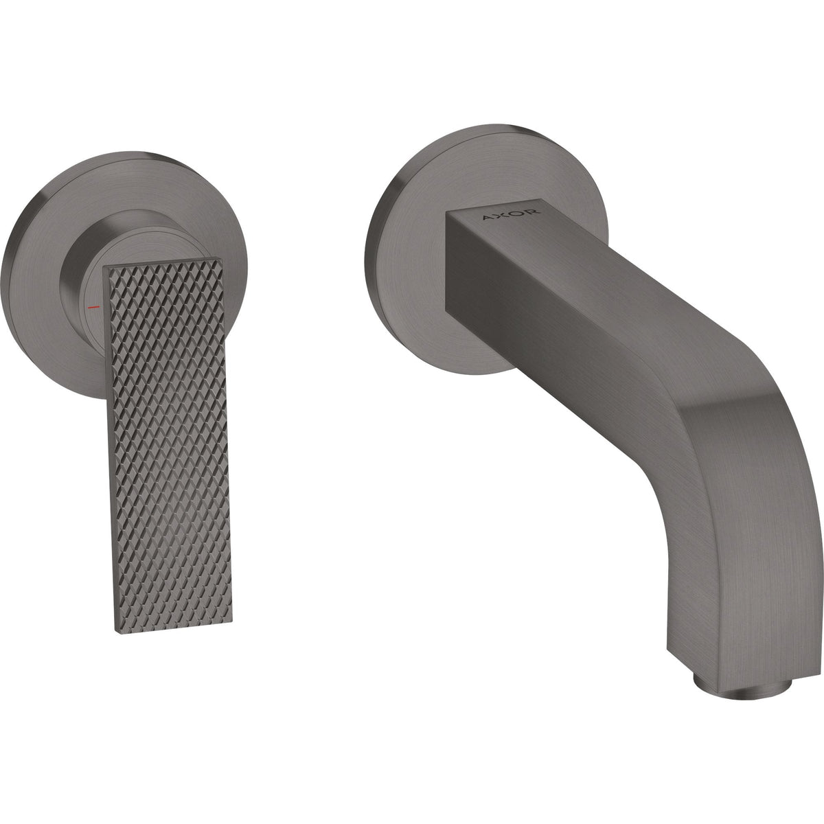 AXOR-Citterio-Single-lever-basin-mixer-for-concealed-installation-wall-mounted-with-lever-handle-spout-220-mm-and-escutcheons-rhombic-cut-Brushed-Black-Chrome-39181340