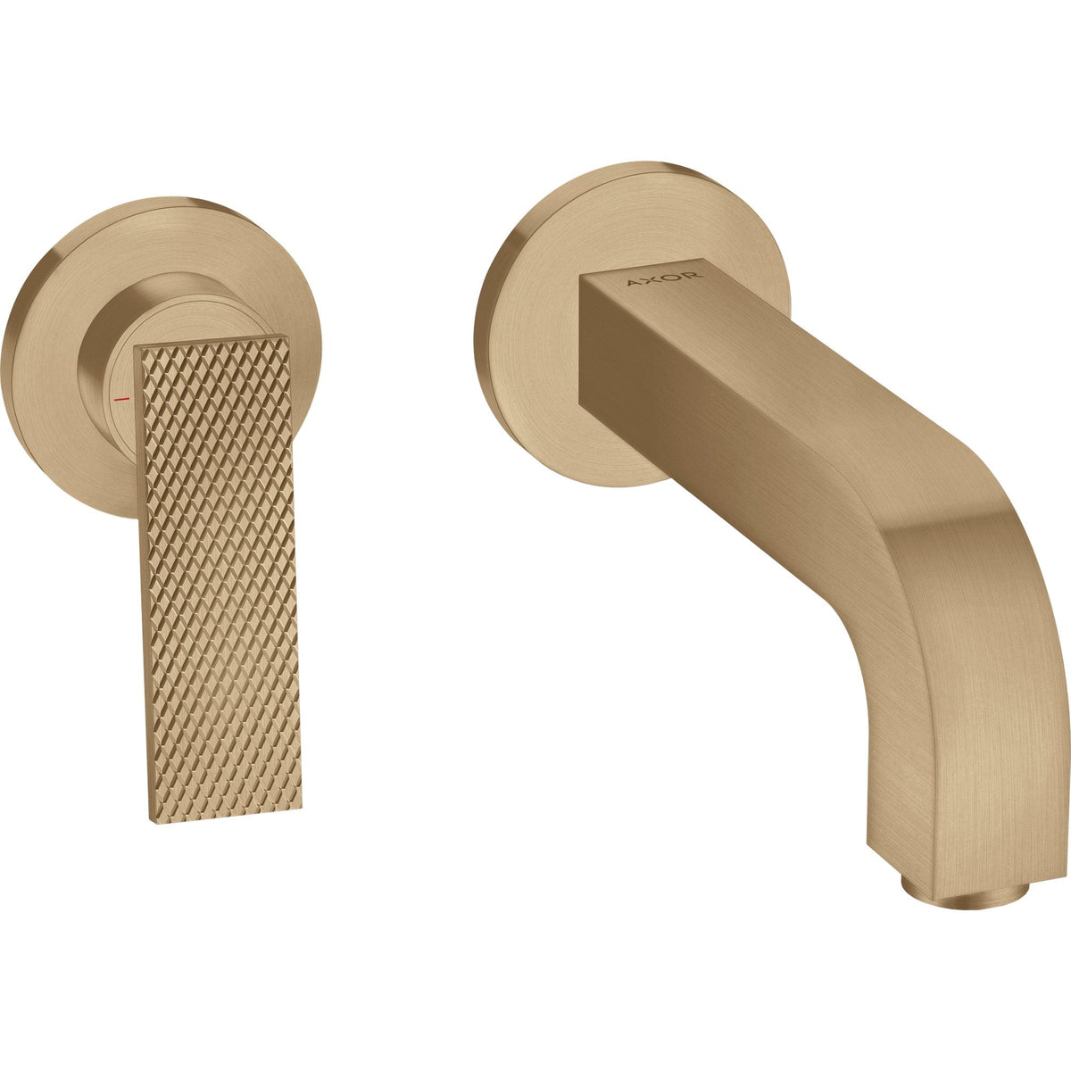 AXOR-Citterio-Single-lever-basin-mixer-for-concealed-installation-wall-mounted-with-lever-handle-spout-220-mm-and-escutcheons-rhombic-cut-Brushed-Bronze-39181140