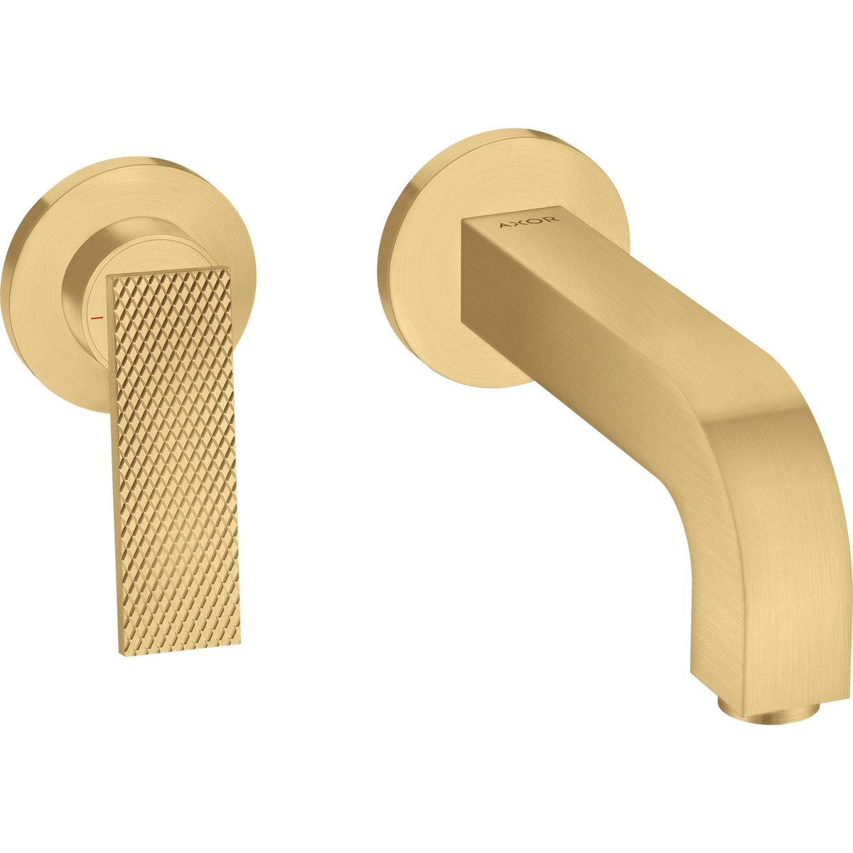 AXOR-Citterio-Single-lever-basin-mixer-for-concealed-installation-wall-mounted-with-lever-handle-spout-220-mm-and-escutcheons-rhombic-cut-Brushed-Gold-Optic-39181250