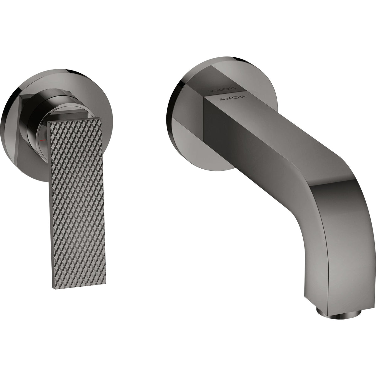 AXOR-Citterio-Single-lever-basin-mixer-for-concealed-installation-wall-mounted-with-lever-handle-spout-220-mm-and-escutcheons-rhombic-cut-Polished-Black-Chrome-39181330