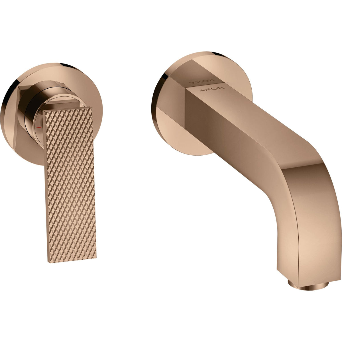 AXOR-Citterio-Single-lever-basin-mixer-for-concealed-installation-wall-mounted-with-lever-handle-spout-220-mm-and-escutcheons-rhombic-cut-Polished-Red-Gold-39181300