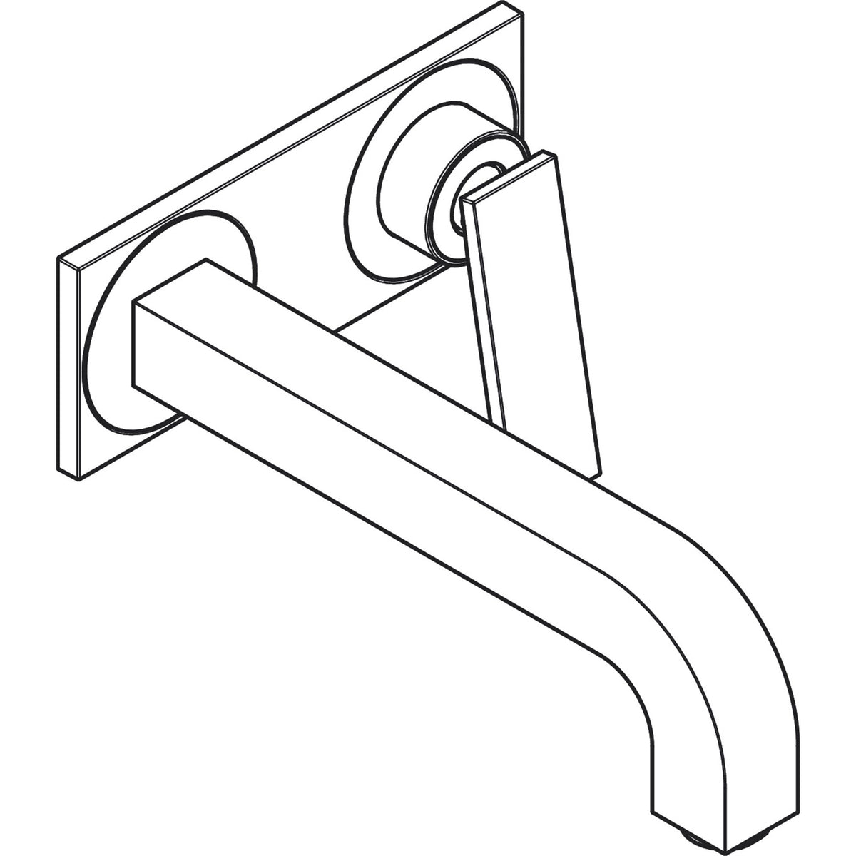 AXOR-Citterio-Single-lever-basin-mixer-for-concealed-installation-wall-mounted-with-lever-handle-spout-220-mm-and-plate-rhombic-cut-39171-technical-02