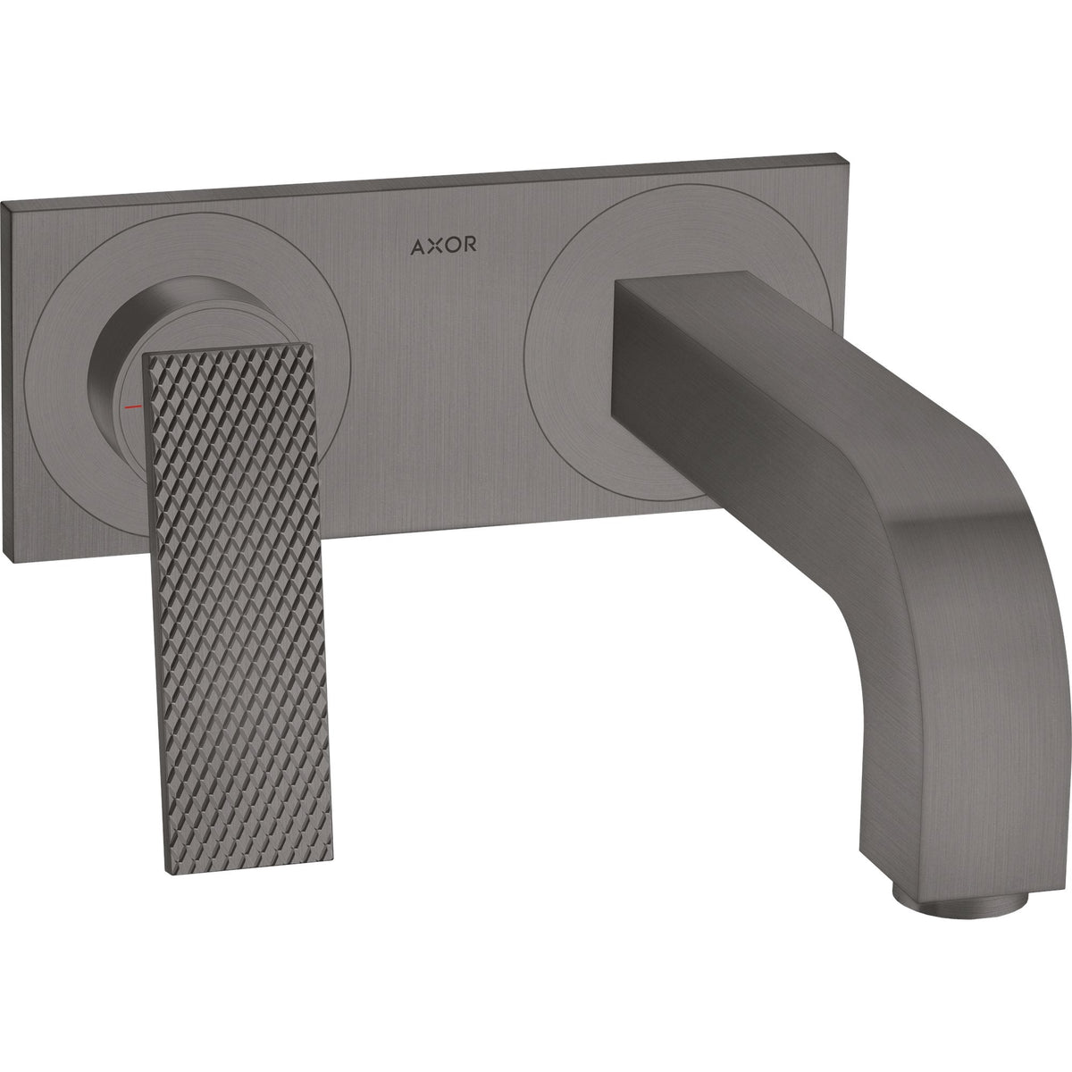 AXOR-Citterio-Single-lever-basin-mixer-for-concealed-installation-wall-mounted-with-lever-handle-spout-220-mm-and-plate-rhombic-cut-Brushed-Black-Chrome-39171340