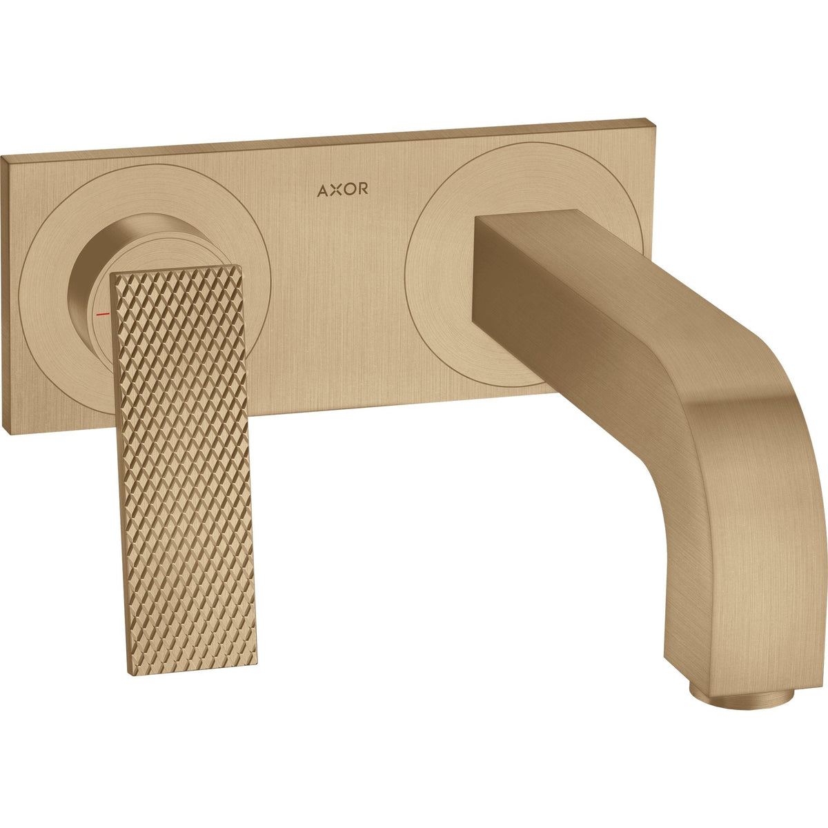 AXOR-Citterio-Single-lever-basin-mixer-for-concealed-installation-wall-mounted-with-lever-handle-spout-220-mm-and-plate-rhombic-cut-Brushed-Bronze-39171140