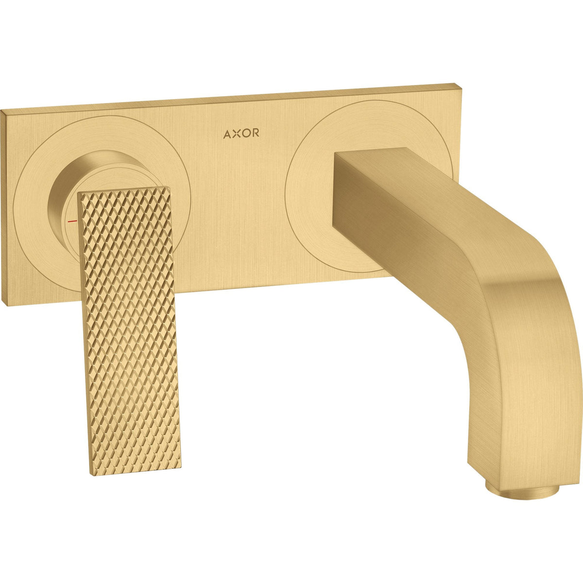 AXOR-Citterio-Single-lever-basin-mixer-for-concealed-installation-wall-mounted-with-lever-handle-spout-220-mm-and-plate-rhombic-cut-Brushed-Gold-Optic-39171250