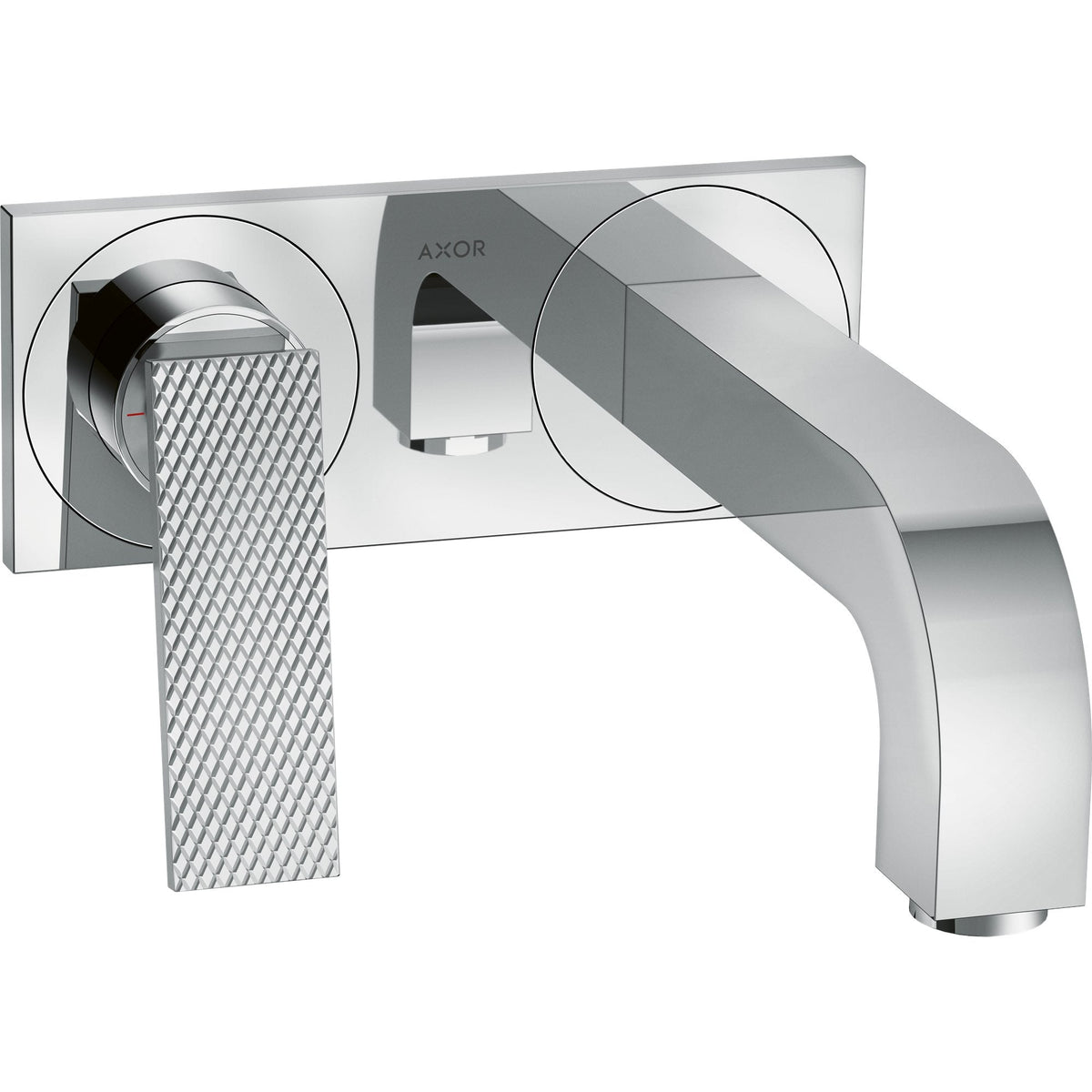AXOR-Citterio-Single-lever-basin-mixer-for-concealed-installation-wall-mounted-with-lever-handle-spout-220-mm-and-plate-rhombic-cut-Chrome-39171000