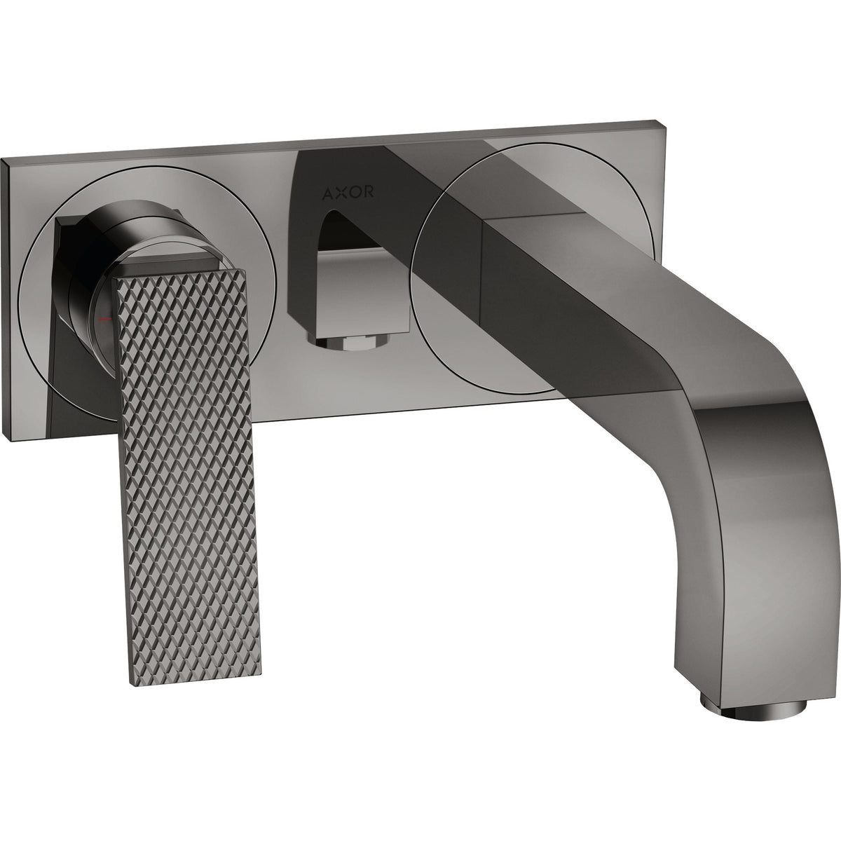 AXOR-Citterio-Single-lever-basin-mixer-for-concealed-installation-wall-mounted-with-lever-handle-spout-220-mm-and-plate-rhombic-cut-Polished-Black-Chrome-39171330