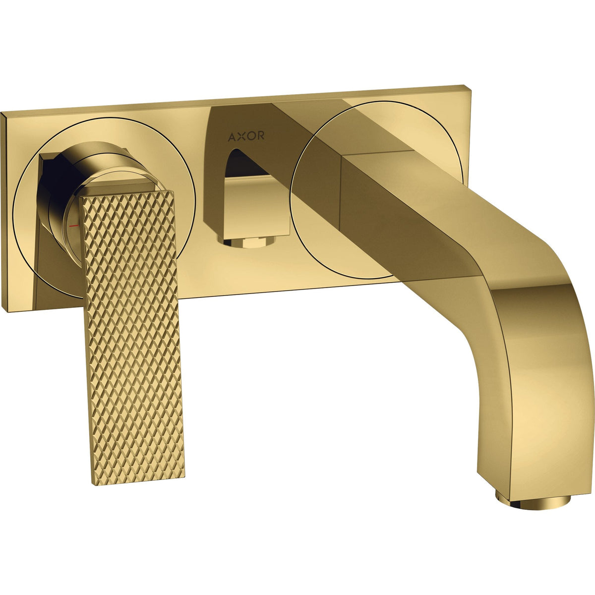 AXOR-Citterio-Single-lever-basin-mixer-for-concealed-installation-wall-mounted-with-lever-handle-spout-220-mm-and-plate-rhombic-cut-Polished-Gold-Optic-39171990