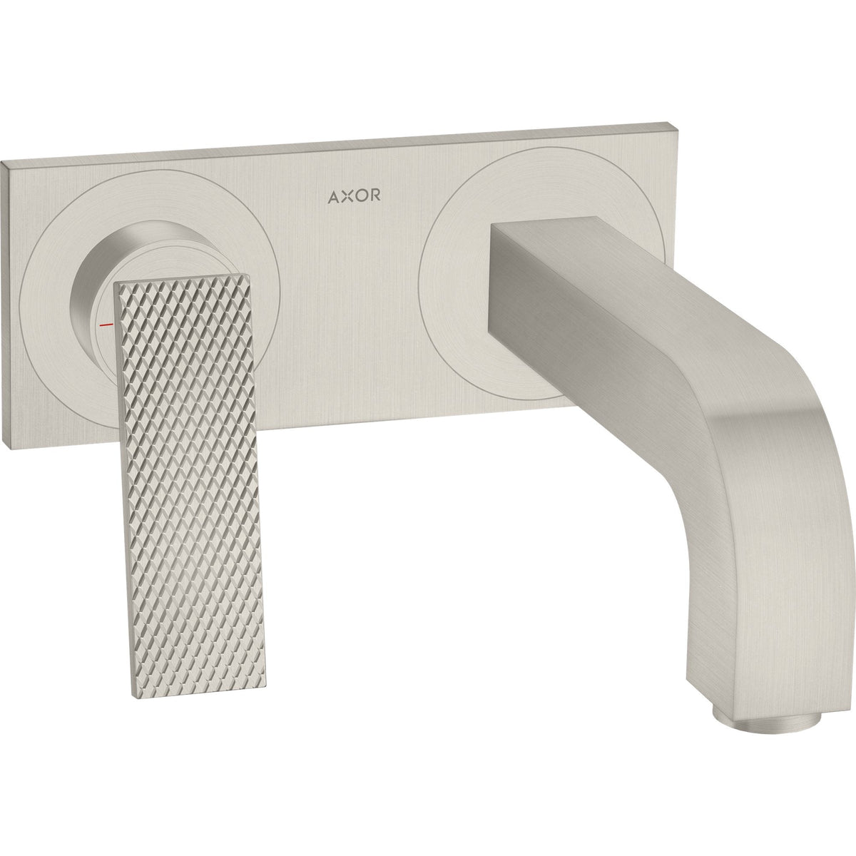 AXOR-Citterio-Single-lever-basin-mixer-for-concealed-installation-wall-mounted-with-lever-handle-spout-220-mm-and-plate-rhombic-cut-Stainless-Steel-Optic-39171800