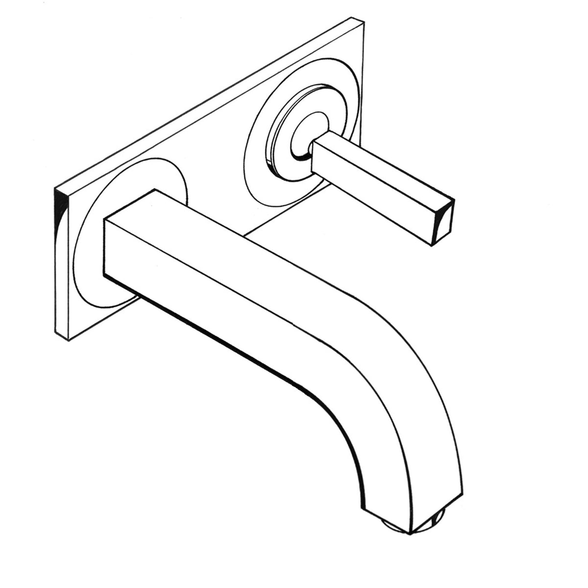 AXOR-Citterio-Single-lever-basin-mixer-for-concealed-installation-wall-mounted-with-pin-handle-spout-160-mm-and-plate-39112-technical-04