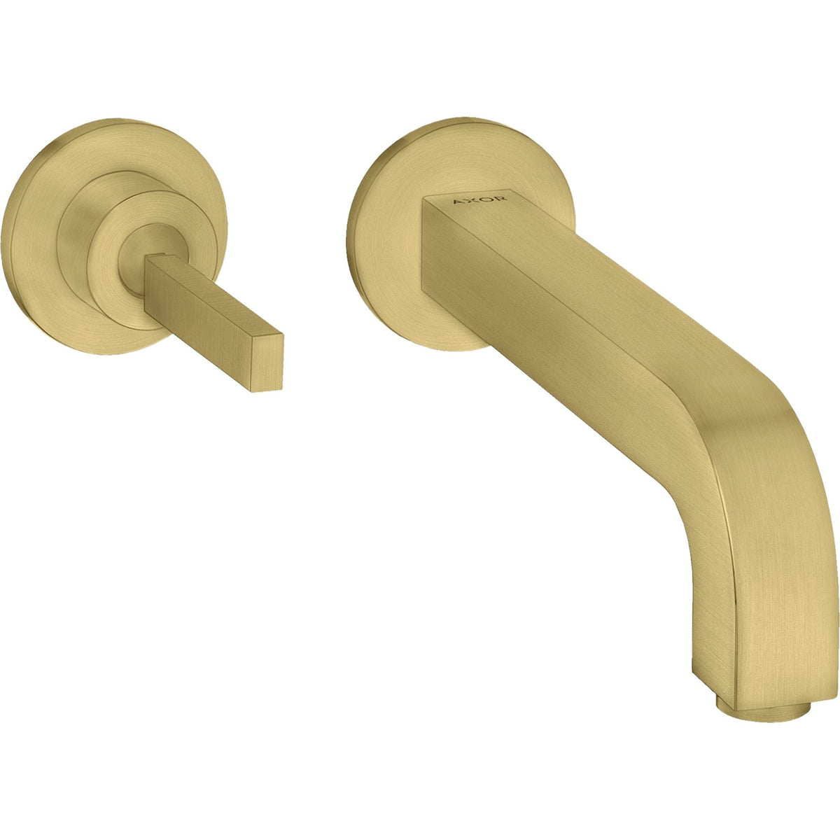 AXOR-Citterio-Single-lever-basin-mixer-for-concealed-installation-wall-mounted-with-pin-handle-spout-220-mm-and-escutcheons-Brushed-Brass-39116950