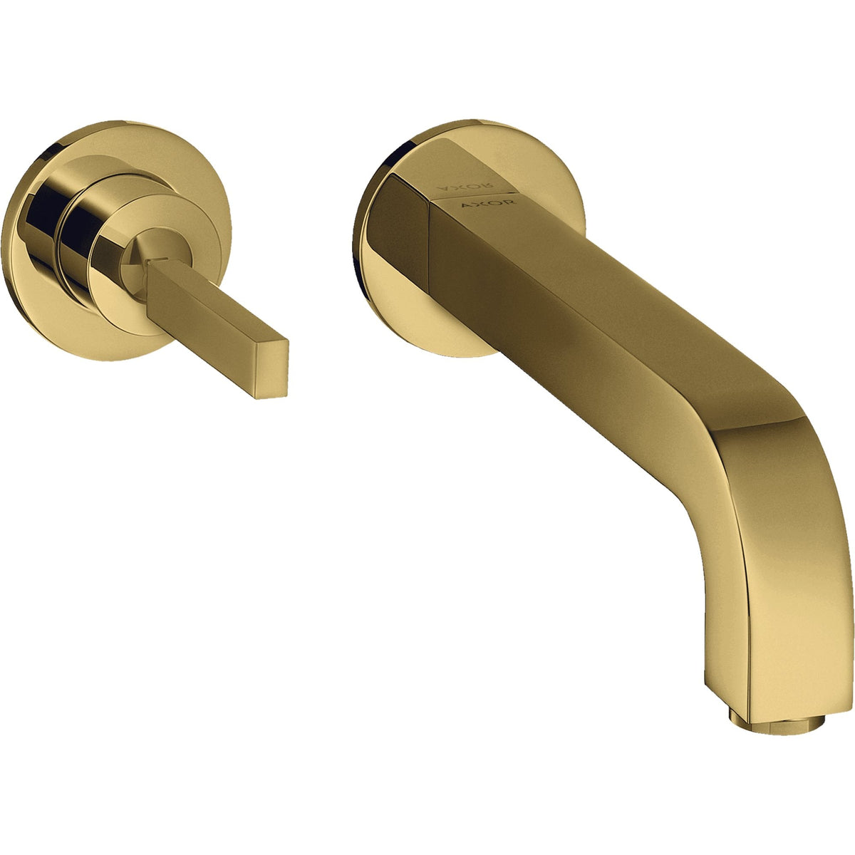 AXOR-Citterio-Single-lever-basin-mixer-for-concealed-installation-wall-mounted-with-pin-handle-spout-220-mm-and-escutcheons-Polished-Gold-Optic-39116990
