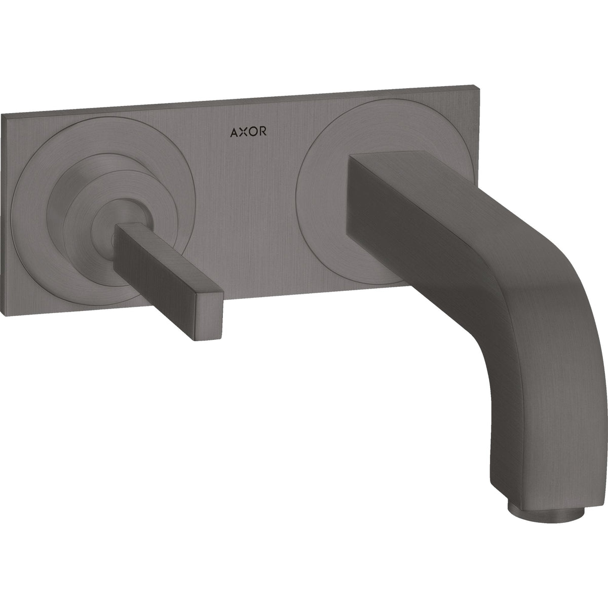 AXOR-Citterio-Single-lever-basin-mixer-for-concealed-installation-wall-mounted-with-pin-handle-spout-220-mm-and-plate-Brushed-Black-Chrome-39115340