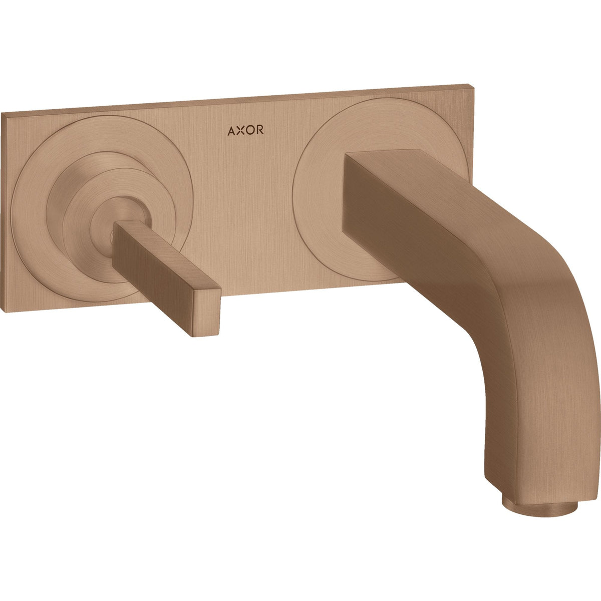 AXOR-Citterio-Single-lever-basin-mixer-for-concealed-installation-wall-mounted-with-pin-handle-spout-220-mm-and-plate-Brushed-Red-Gold-39115310