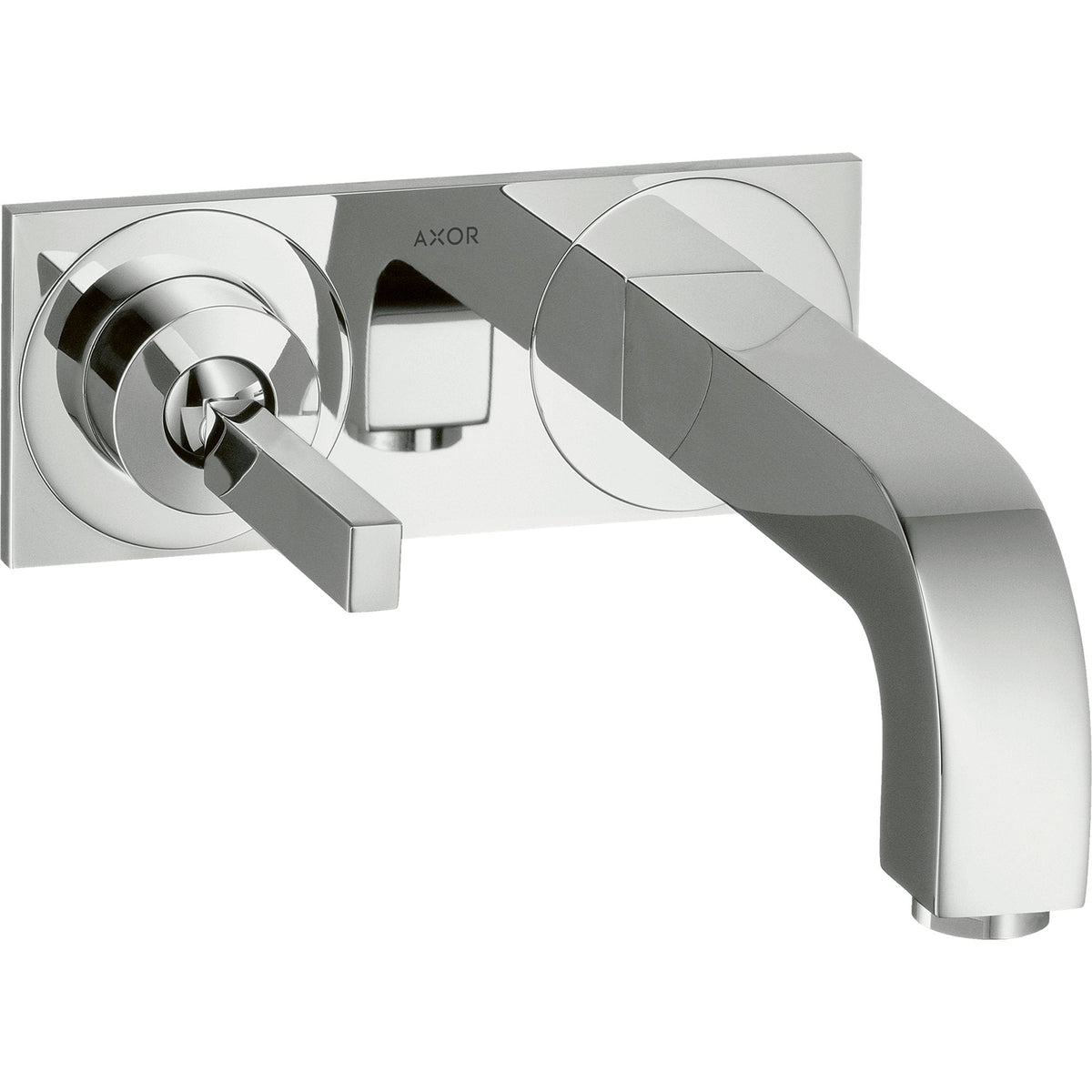 AXOR-Citterio-Single-lever-basin-mixer-for-concealed-installation-wall-mounted-with-pin-handle-spout-220-mm-and-plate-Chrome-39115000