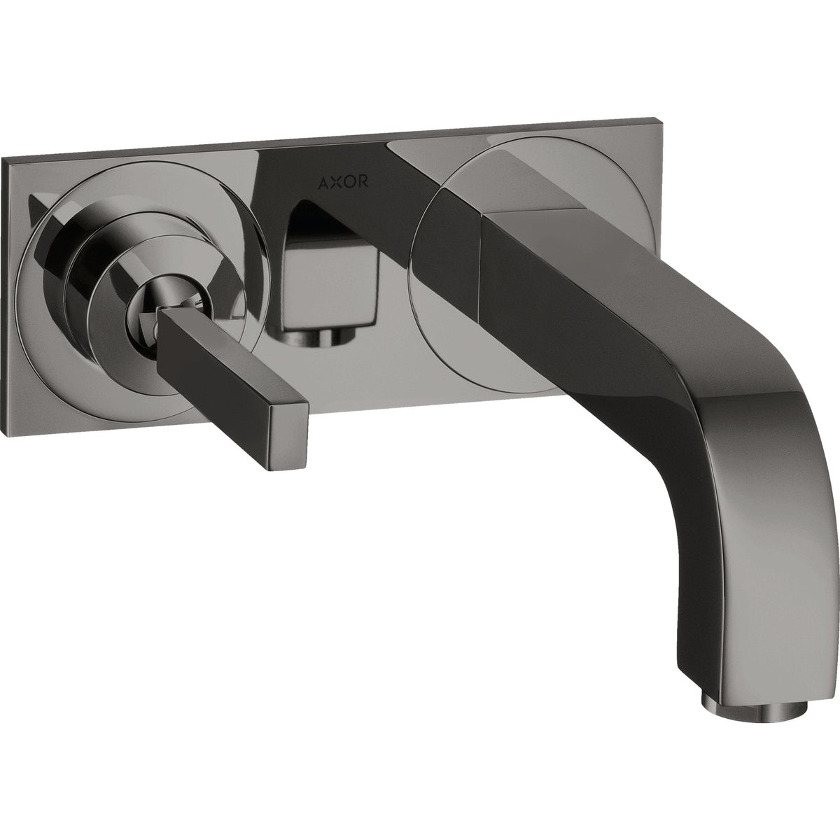 AXOR-Citterio-Single-lever-basin-mixer-for-concealed-installation-wall-mounted-with-pin-handle-spout-220-mm-and-plate-Polished-Black-Chrome-39115330