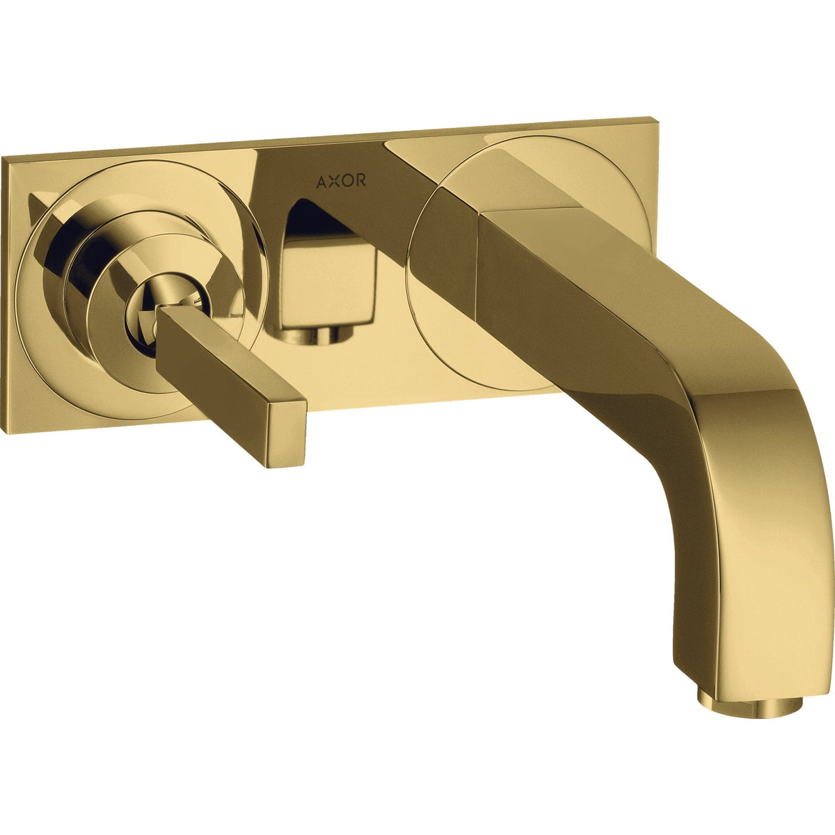 AXOR-Citterio-Single-lever-basin-mixer-for-concealed-installation-wall-mounted-with-pin-handle-spout-220-mm-and-plate-Polished-Gold-Optic-39115990