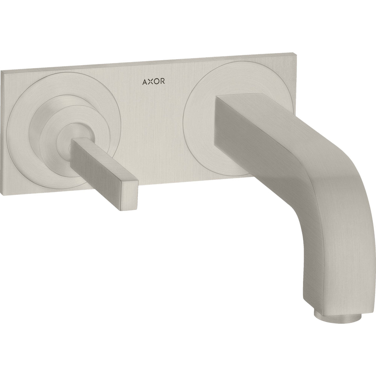 AXOR-Citterio-Single-lever-basin-mixer-for-concealed-installation-wall-mounted-with-pin-handle-spout-220-mm-and-plate-Stainless-Steel-Optic-39115800