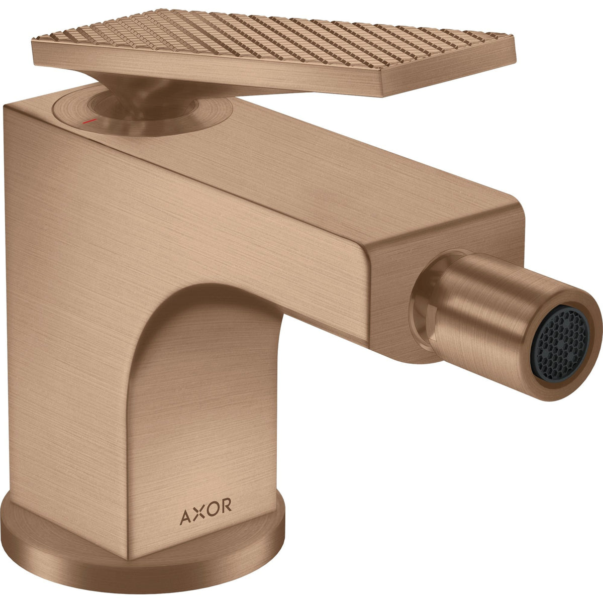 AXOR-Citterio-Single-lever-bidet-mixer-with-lever-handle-and-pop-up-waste-set-rhombic-cut-Brushed-Red-Gold-39201310