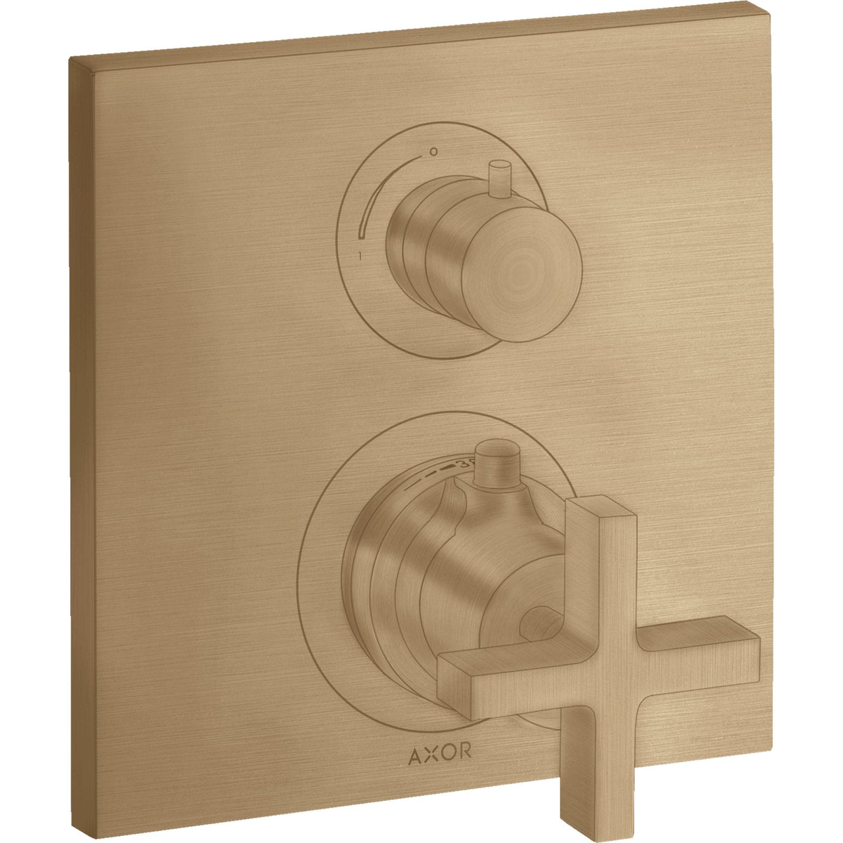 AXOR-Citterio-Thermostat-for-concealed-installation-with-shut-off-diverter-valve-and-cross-handle-Brushed-Bronze-39725140