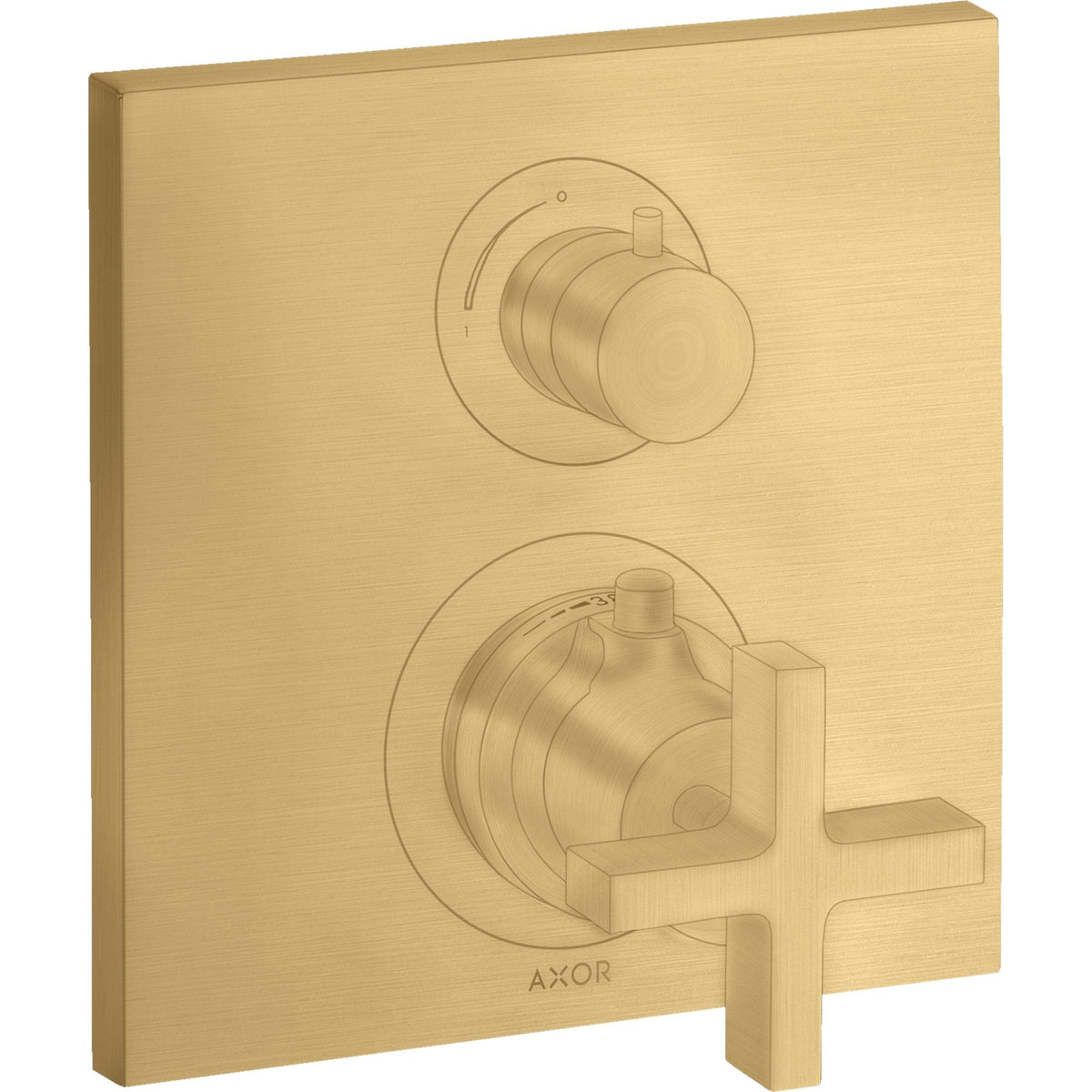 AXOR-Citterio-Thermostat-for-concealed-installation-with-shut-off-diverter-valve-and-cross-handle-Brushed-Gold-Optic-39725250