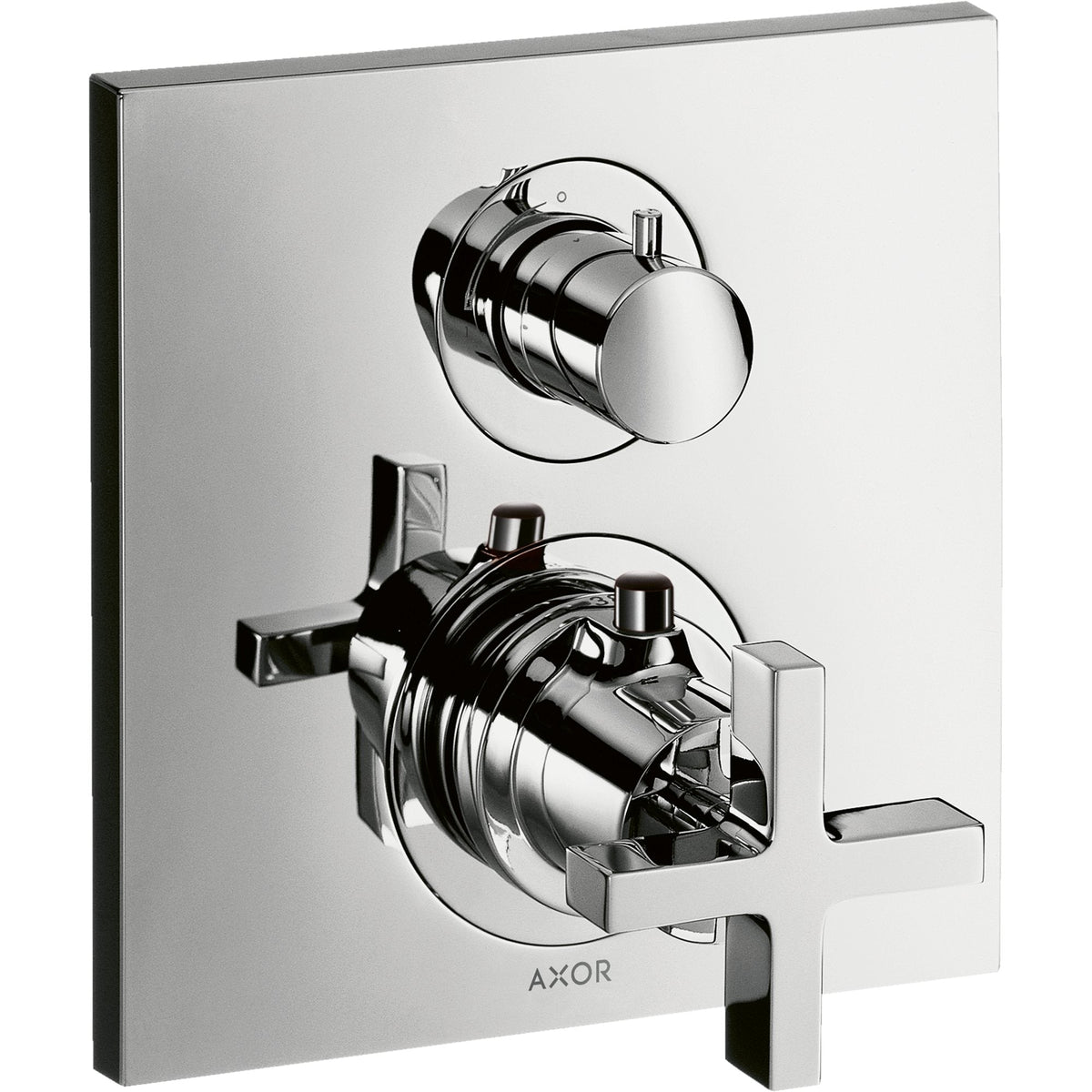 AXOR-Citterio-Thermostat-for-concealed-installation-with-shut-off-valve-and-cross-handle-Polished-Chrome-39705020