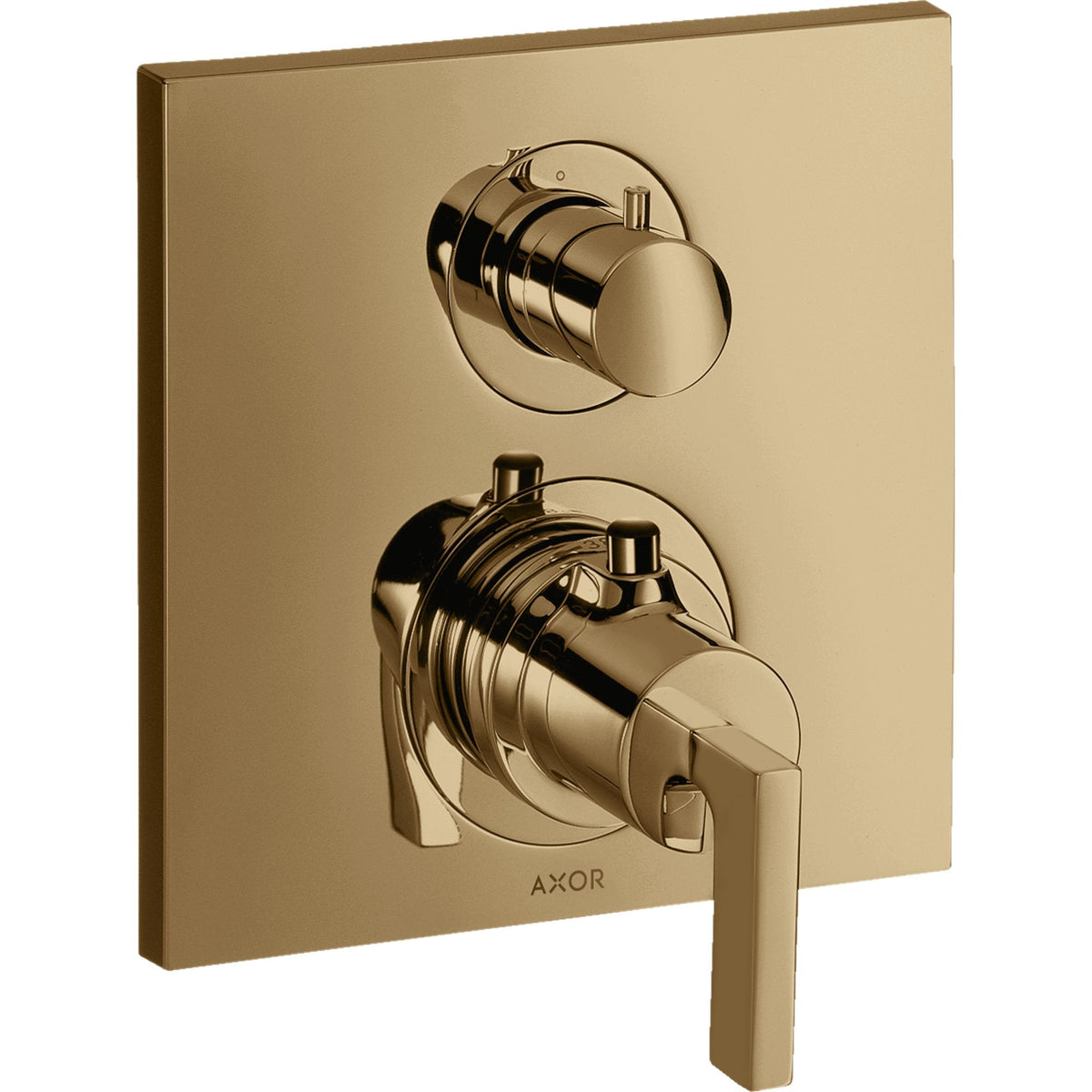 AXOR-Citterio-Thermostat-for-concealed-installation-with-shut-off-valve-and-lever-handle-Polished-Bronze-39700130