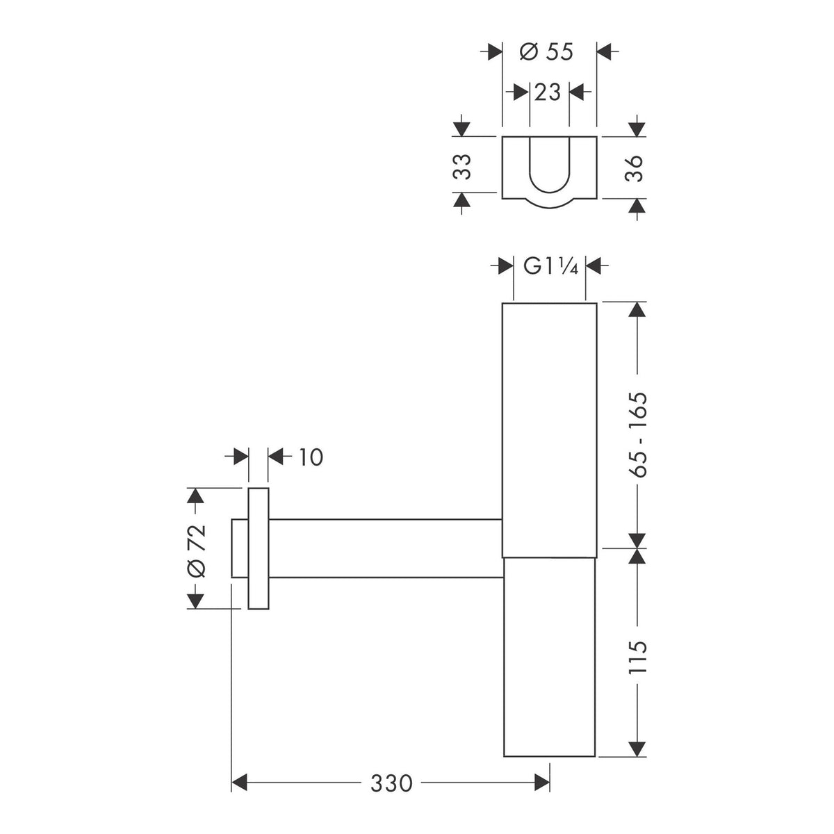 AXOR Design trap Flowstar 51303 technical 01