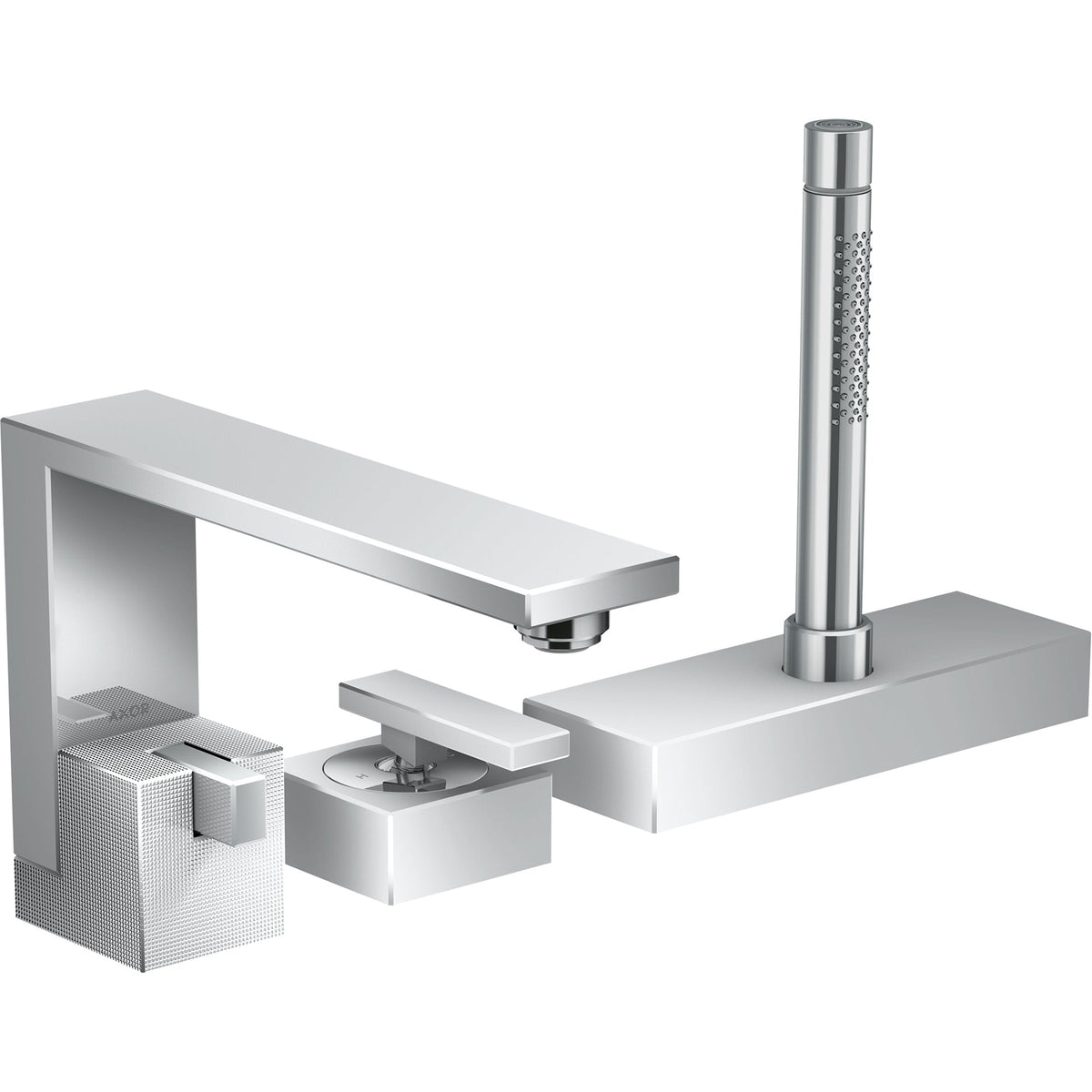 AXOR-Edge-3-hole-rim-mounted-bath-mixer-diamond-cut-Chrome-46431000