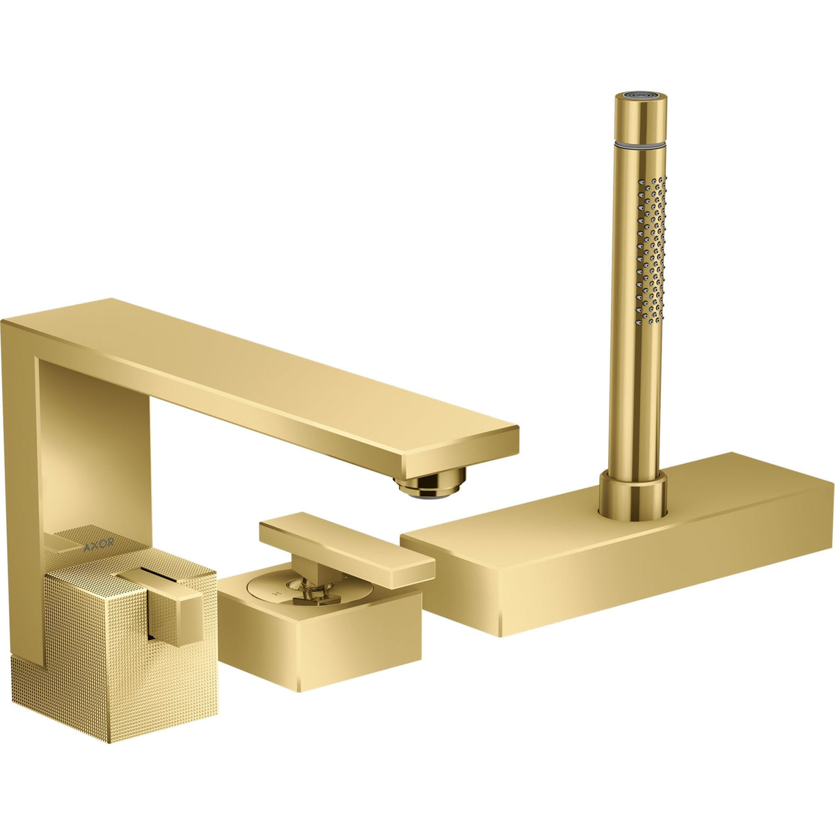 AXOR-Edge-3-hole-rim-mounted-bath-mixer-diamond-cut-Polished-Gold-Optic-46431990