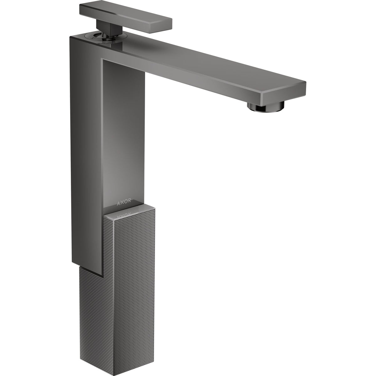 AXOR-Edge-Single-lever-basin-mixer-280-for-wash-bowls-with-push-open-waste-set-diamond-cut-Polished-Black-Chrome-46031330