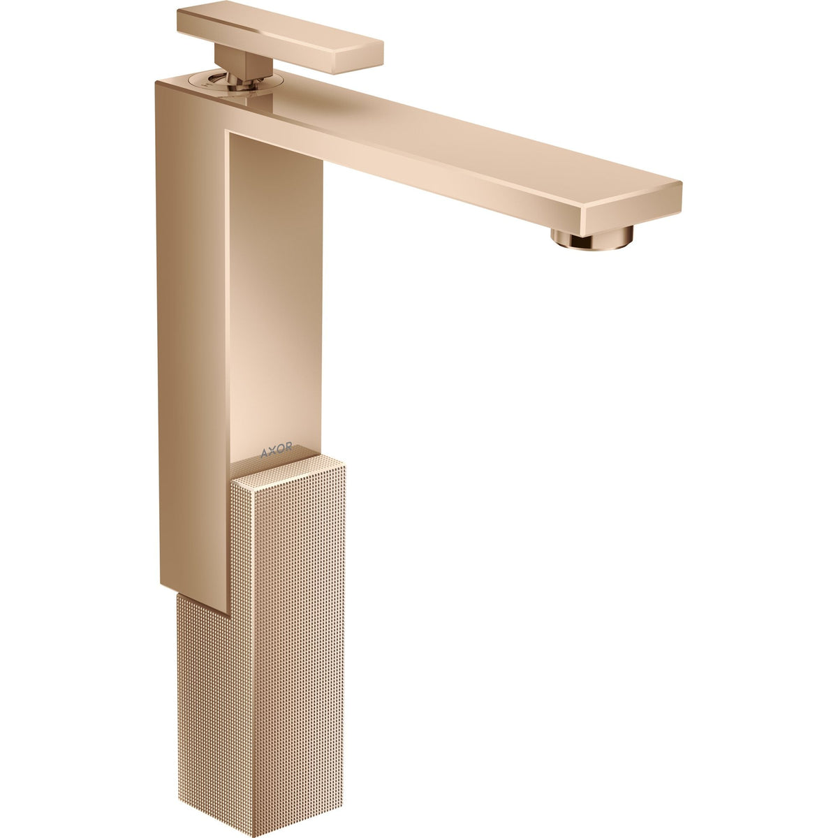 AXOR-Edge-Single-lever-basin-mixer-280-for-wash-bowls-with-push-open-waste-set-diamond-cut-Polished-Red-Gold-46031300