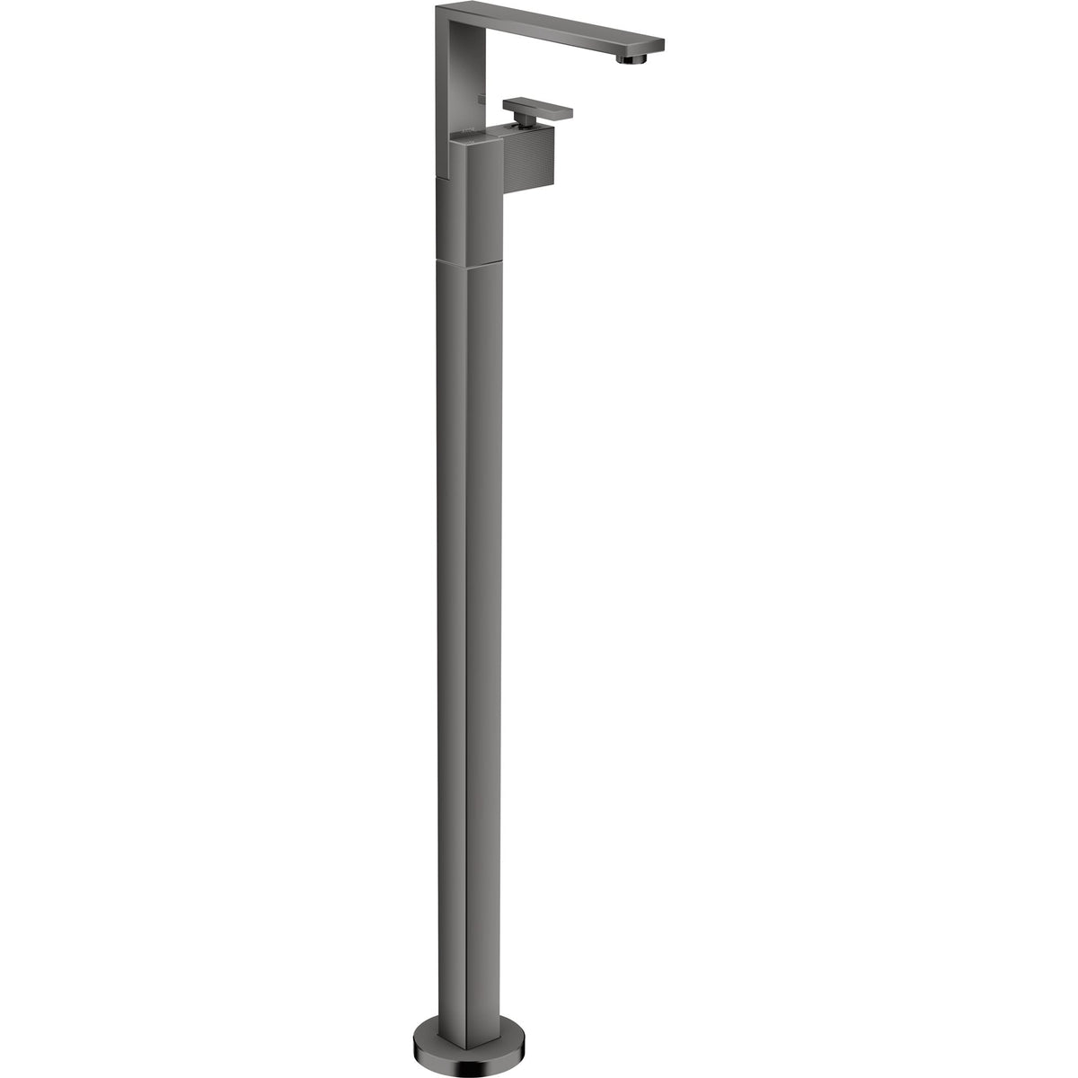 AXOR-Edge-Single-lever-basin-mixer-floor-standing-with-push-open-waste-set-diamond-cut-Polished-Black-Chrome-46041330