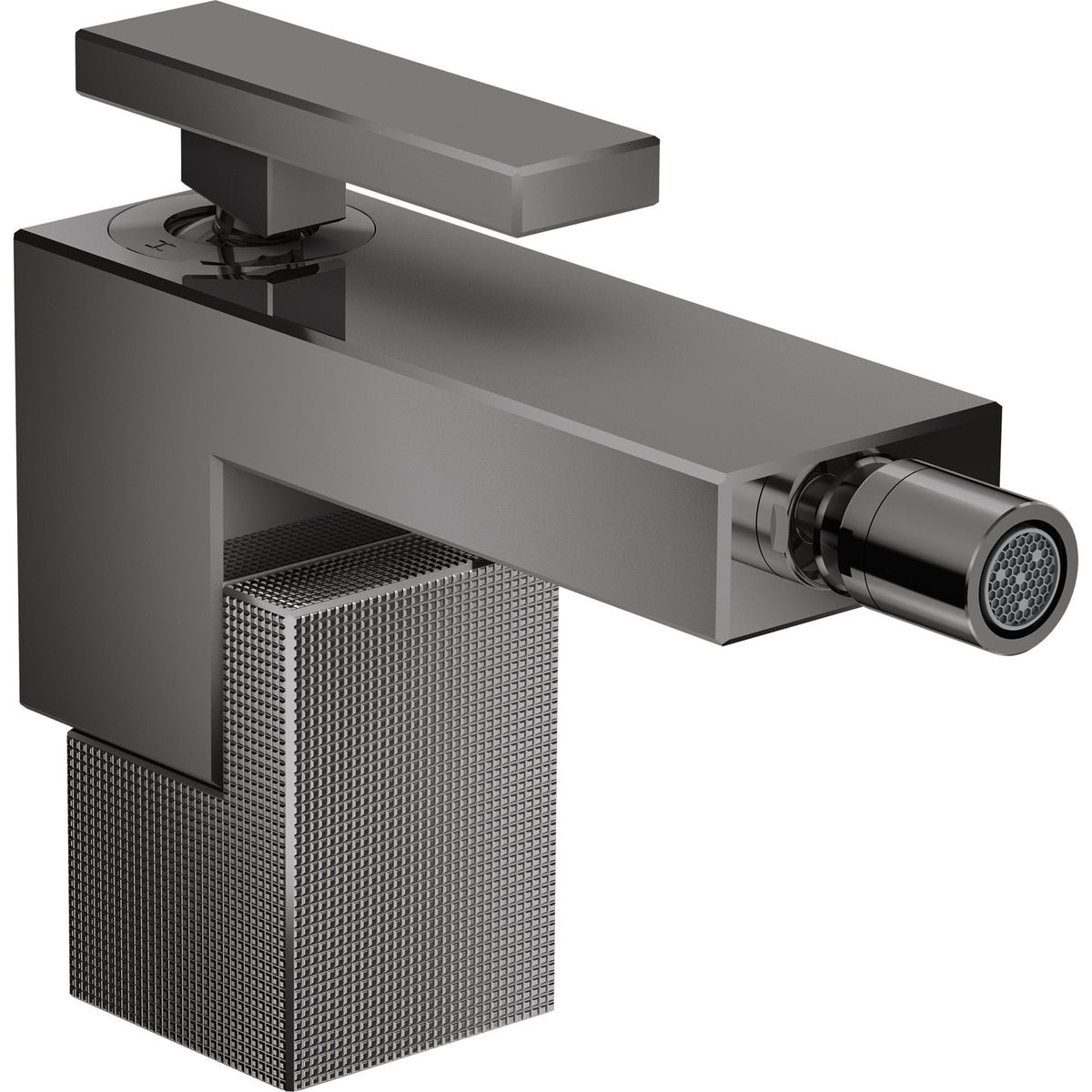 AXOR-Edge-Single-lever-bidet-mixer-with-push-open-waste-set-diamond-cut-Polished-Black-Chrome-46211330