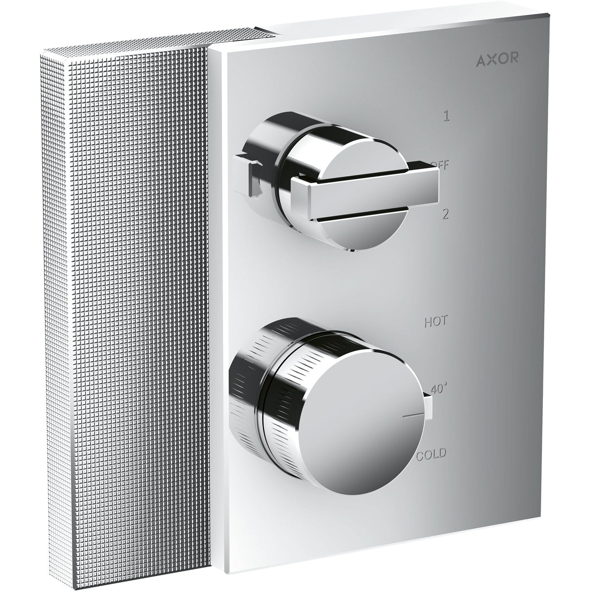 AXOR-Edge-Thermostat-for-concealed-installation-with-shut-off-diverter-valve-diamond-cut-Chrome-46761000