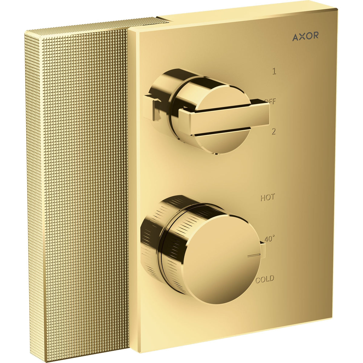 AXOR-Edge-Thermostat-for-concealed-installation-with-shut-off-diverter-valve-diamond-cut-Polished-Gold-Optic-46761990