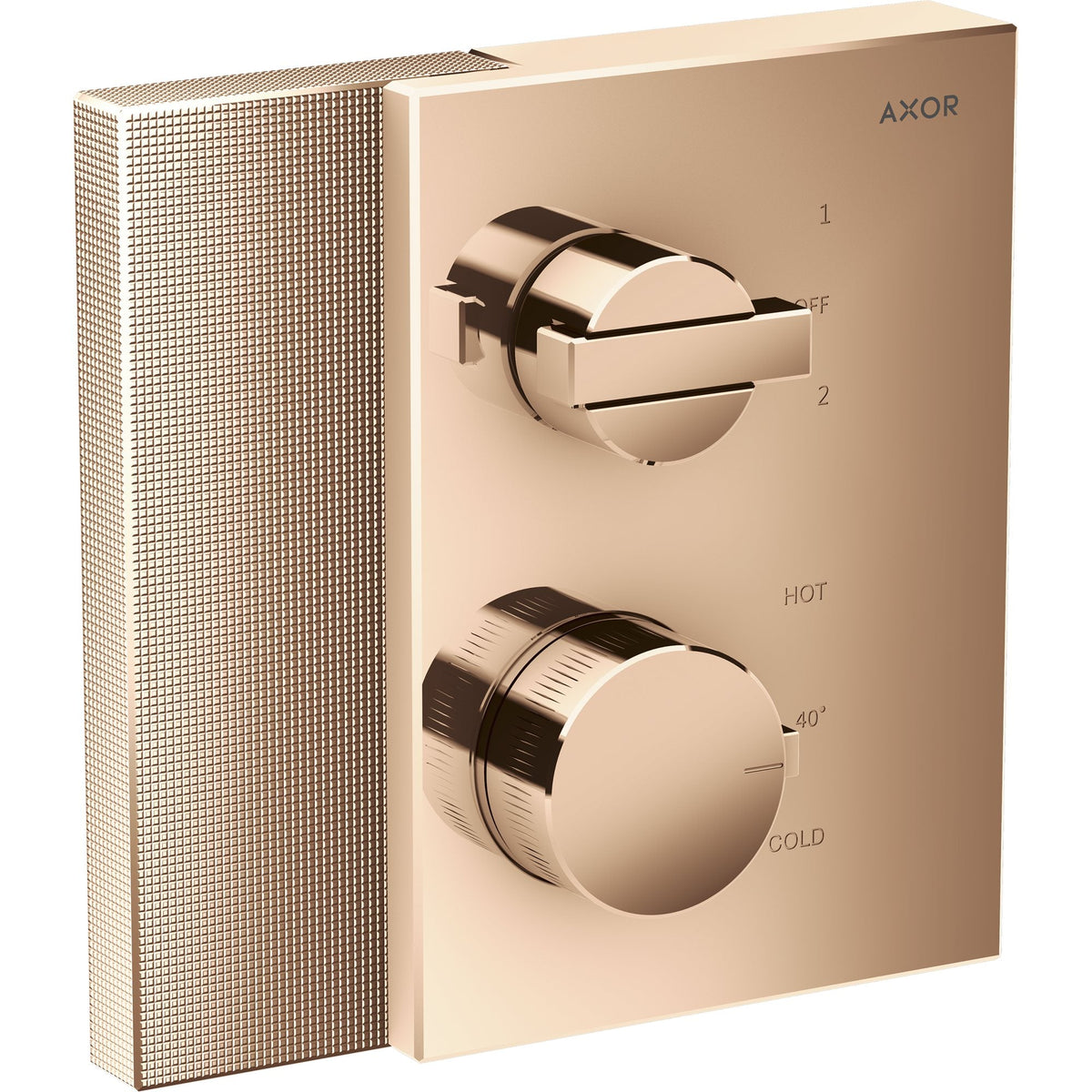 AXOR-Edge-Thermostat-for-concealed-installation-with-shut-off-diverter-valve-diamond-cut-Polished-Red-Gold-46761300