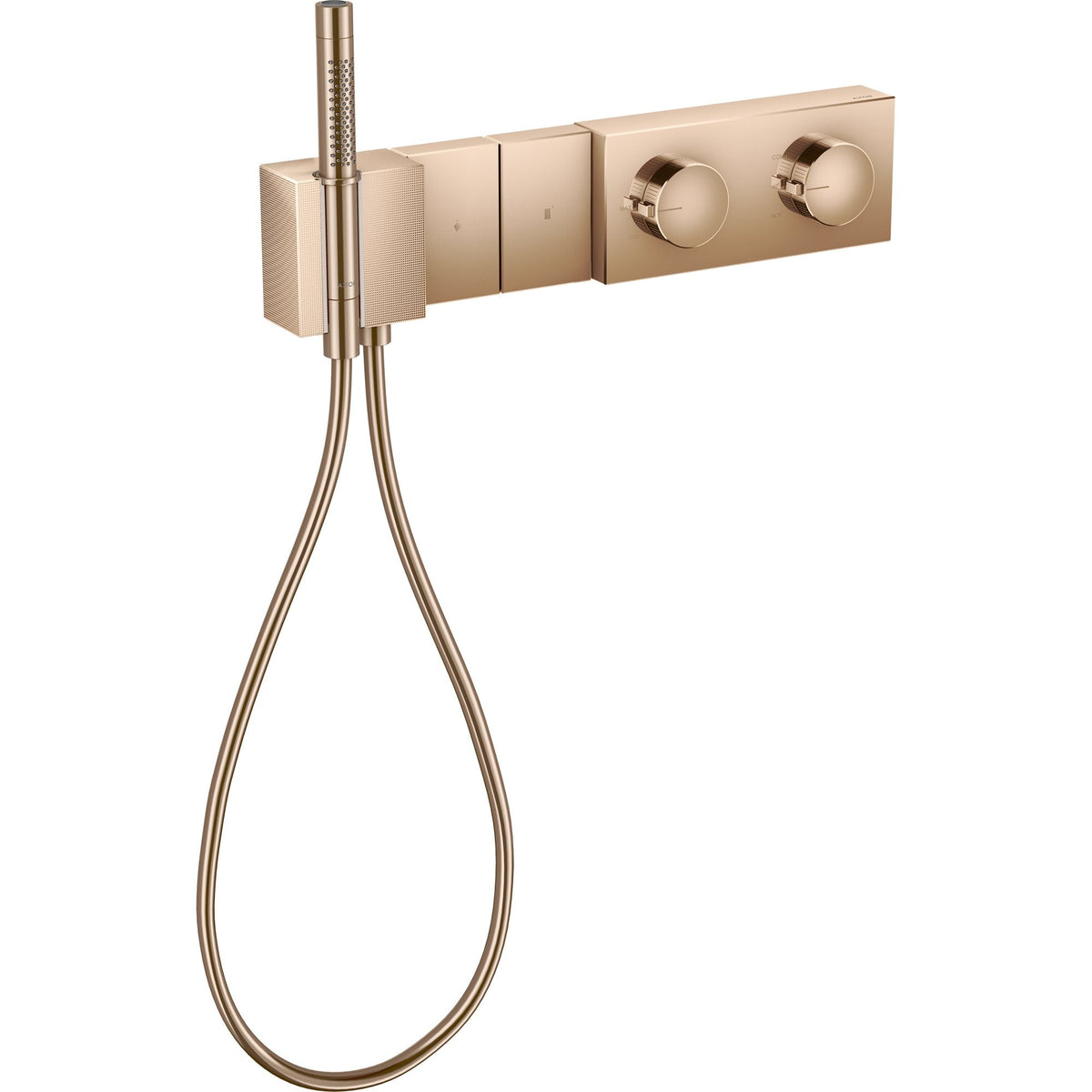 AXOR-Edge-Thermostatic-module-Select-470-100-for-concealed-installation-for-2-functions-diamond-cut-Polished-Red-Gold-46701300