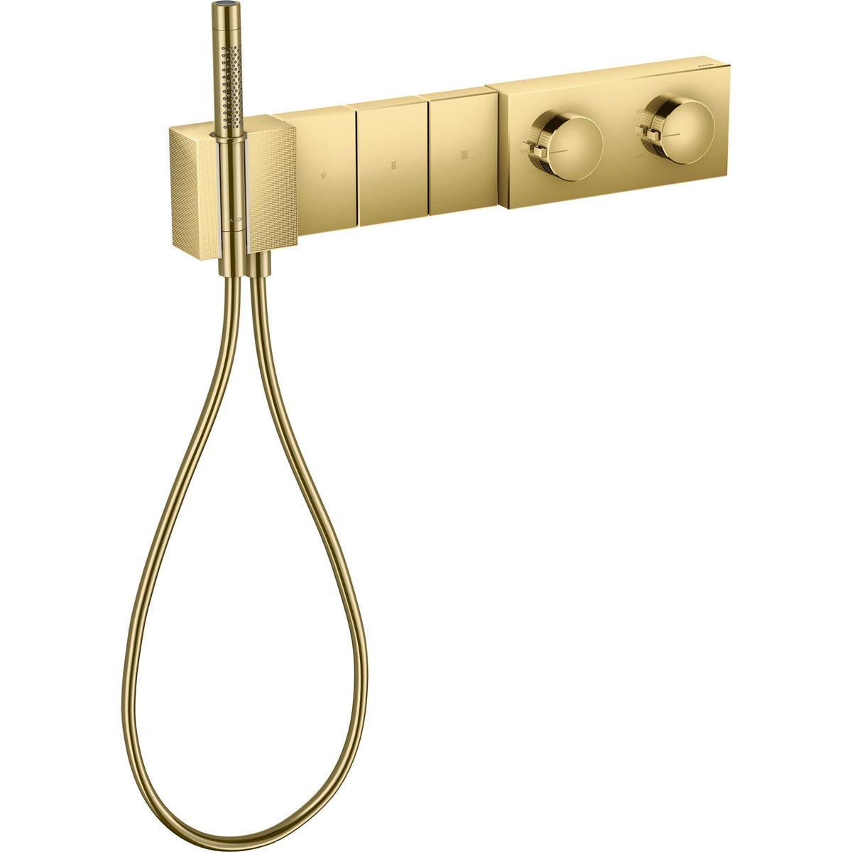 AXOR-Edge-Thermostatic-module-Select-540-100-for-concealed-installation-for-3-functions-diamond-cut-Polished-Gold-Optic-46711990